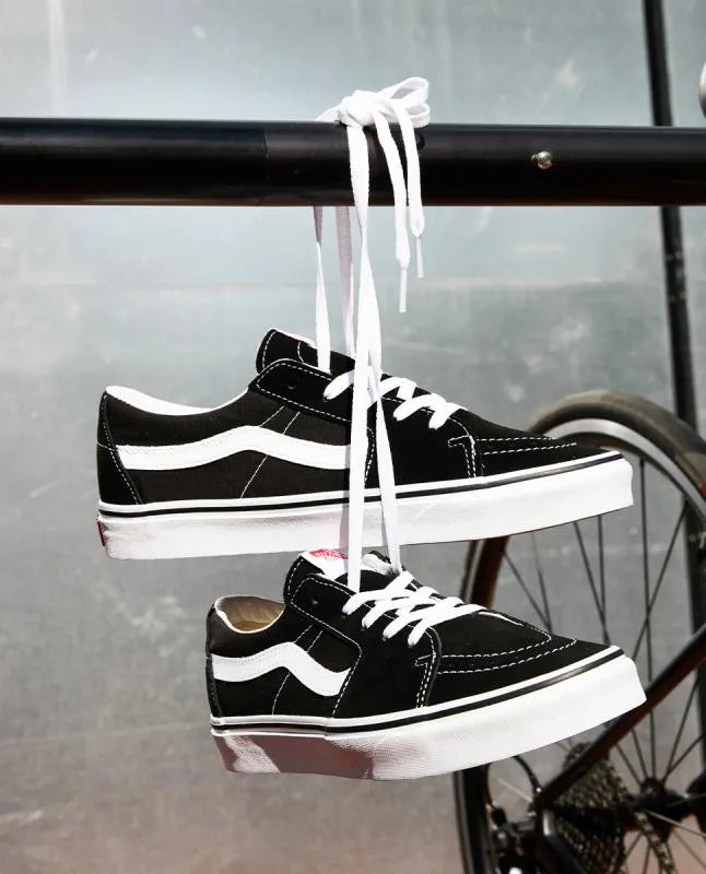 Vans Sk8 Low Sneakers - Black & White Classic Skate Shoes for Men & Women | Perfect for Casual Wear, Skateboarding & Street Style