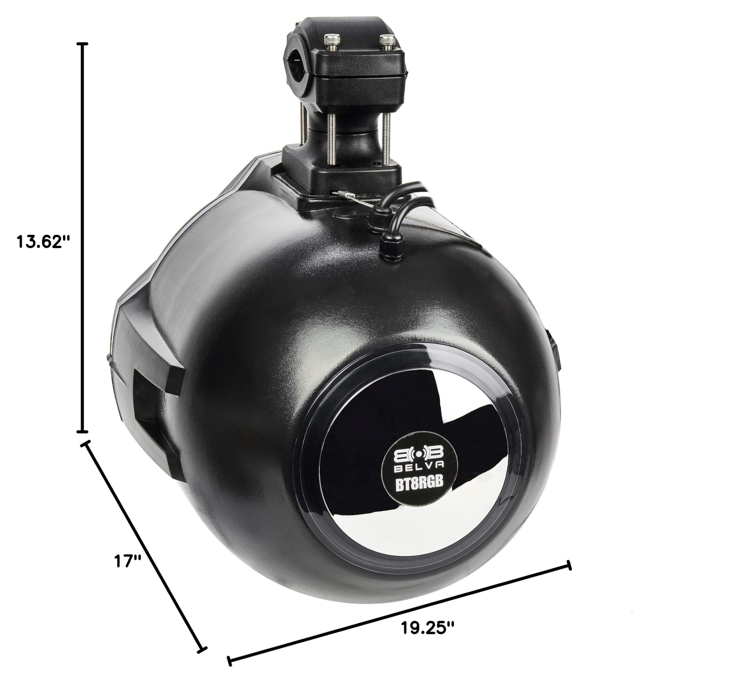 BELVA BT8RGB 600W (300W RMS) 8-Inch Marine Tower Speakers with RGB LED Lights & Remote Control - Waterproof Bluetooth Speakers for Boats, ATV, UTV, Motorcycles, SxS, Golf Carts - Perfect for Outdoor Parties, Beach Cruises & Off-Road Adventures