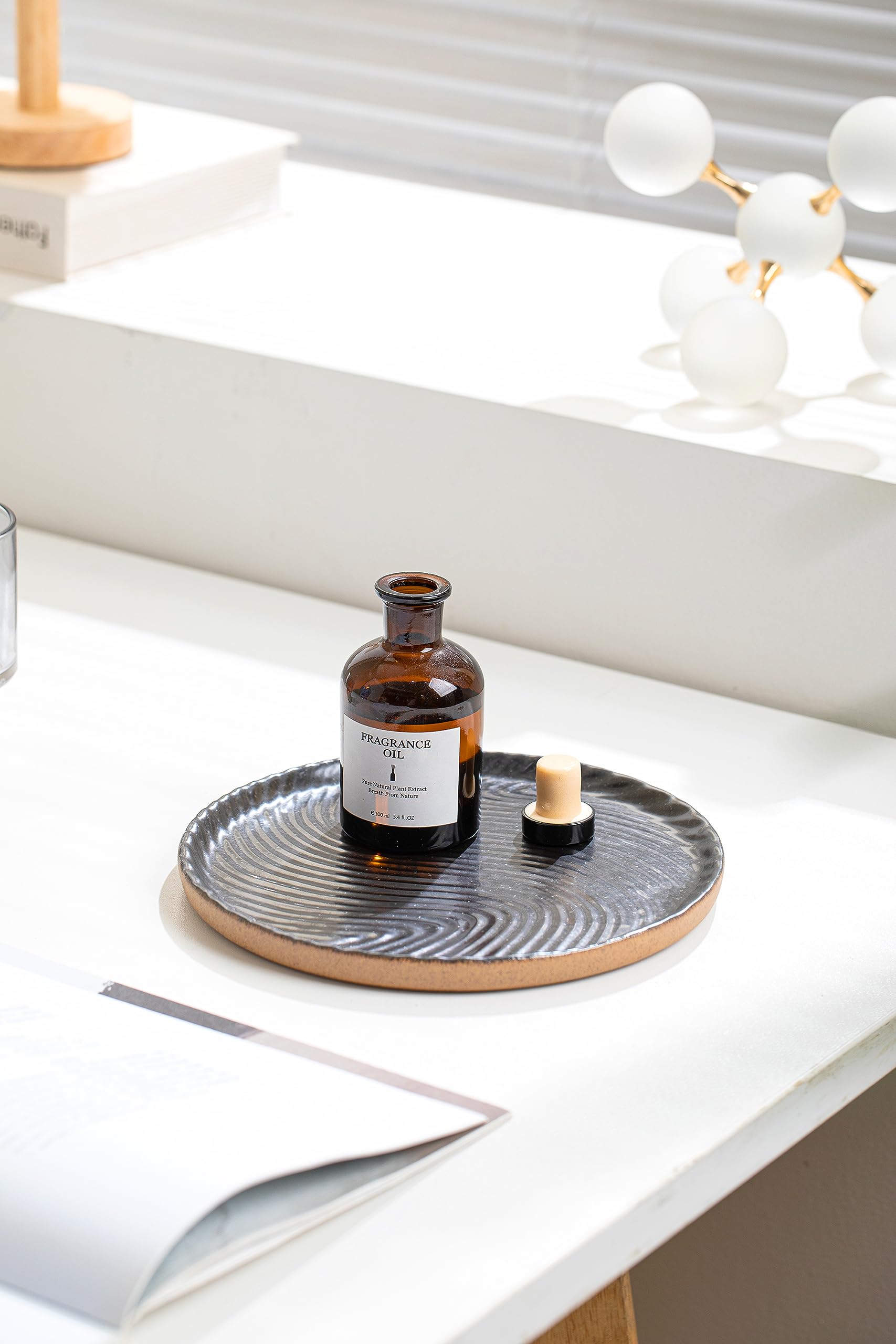 Vanity Tray with Brown Trim - 8