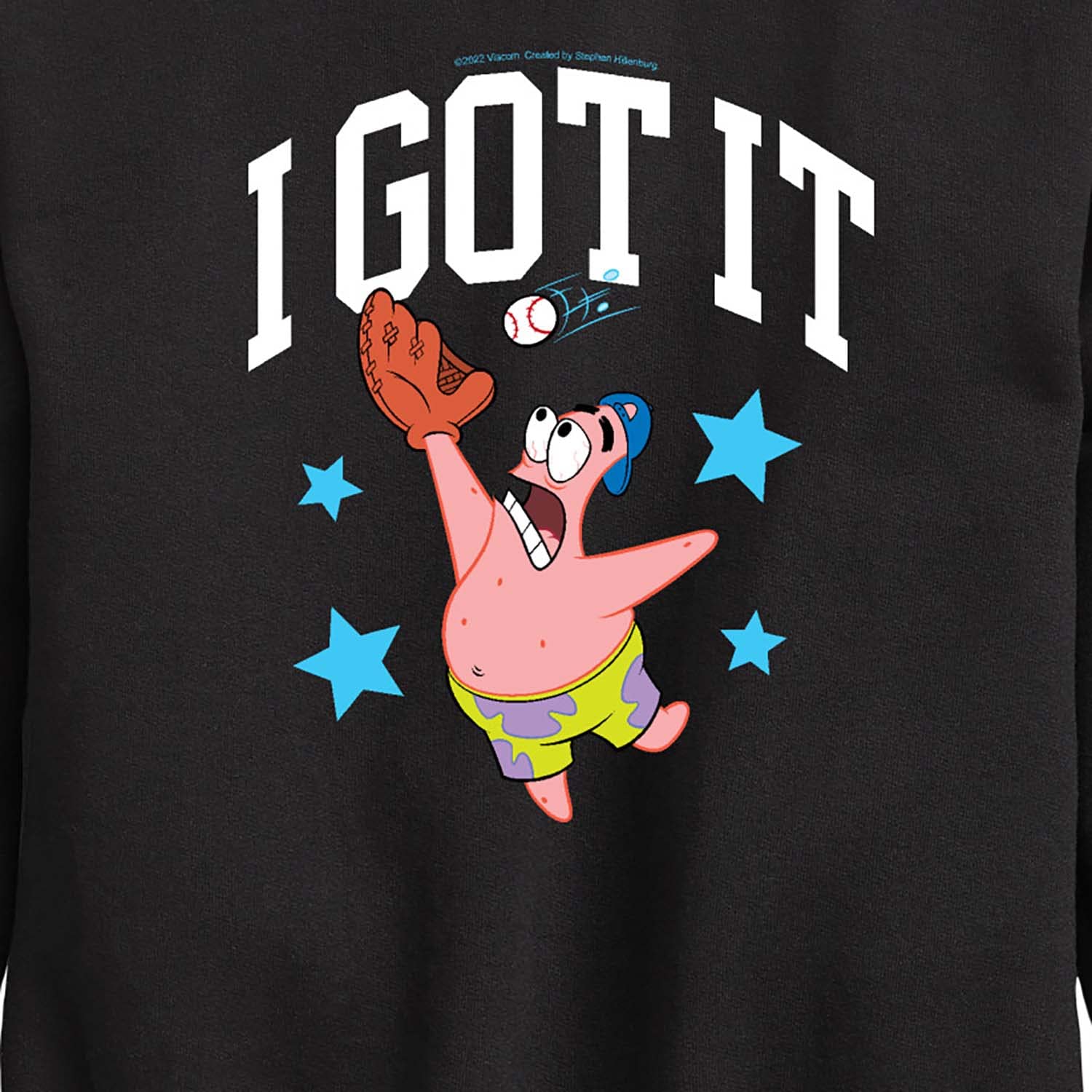 HYBRID APPAREL Spongebob Squarepants Baseball Graphic Fleece Sweatshirt for Toddler & Youth | Soft Crewneck Pullover | Perfect for Playdates, School & Sports