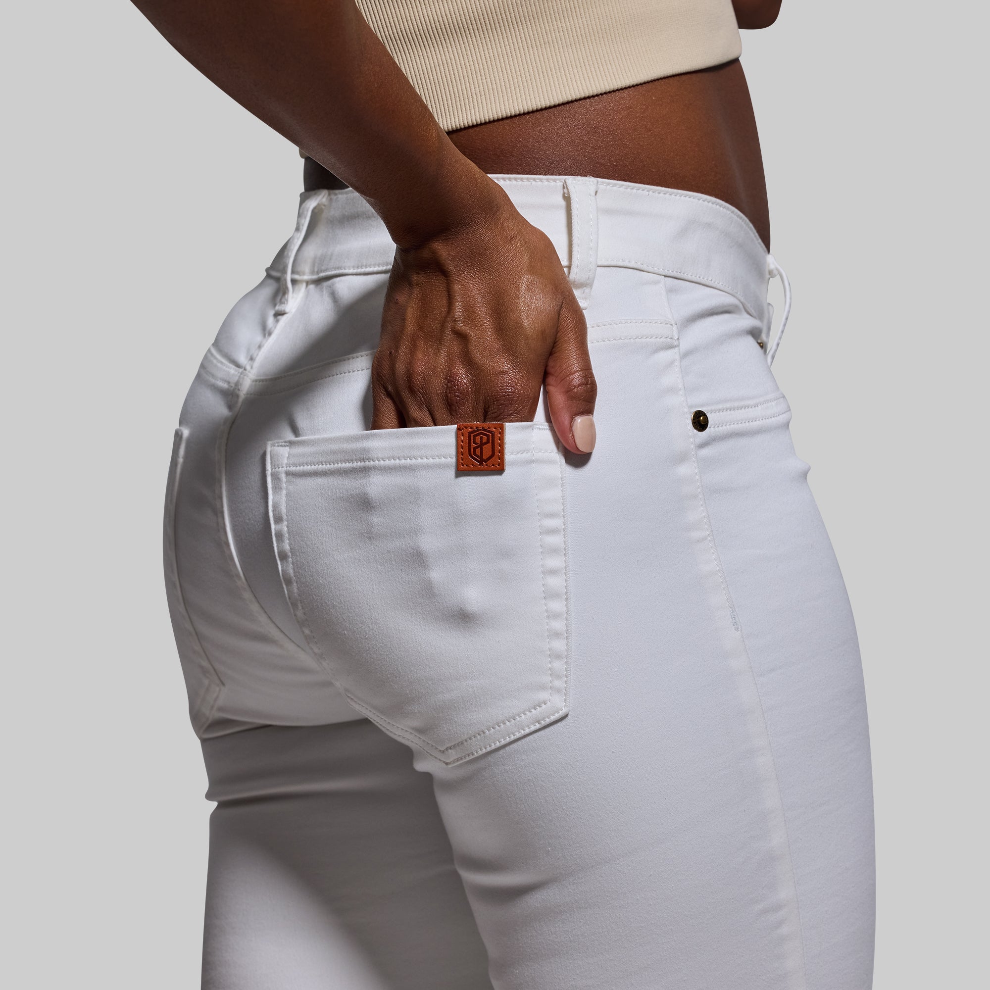 FLEX Stretchy Mid Rise Skinny Jeans for Women - Comfortable Slim Fit White Denim Pants | Perfect for Casual Wear, Office & Night Out
