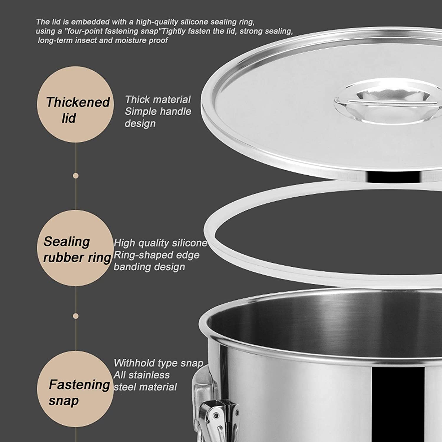 Premium 32L 304 Stainless Steel Sealed Barrel - Heavy Duty Milk & Beer Brewing Container, Maple Syrup Storage, Soup Cooking Pot - Ideal for Home Brewing, Commercial Kitchens & Food Preservation