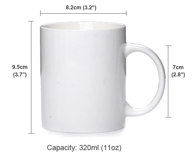 QOMOLANGMA 36PCS 11oz Sublimation Blank Coffee Mugs - White Heat Press Mugs A-Grade with Box - Perfect for Custom Gifts, Office Use & Home Decor