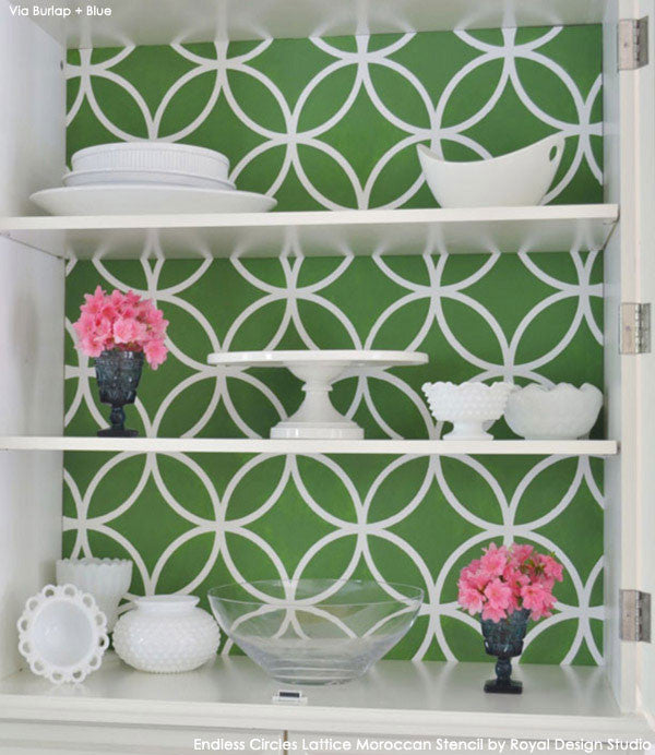 Endless Circles Lattice Moroccan Stencil - DIY Wall Art, Furniture Painting & Home Decor Template for Creative Projects