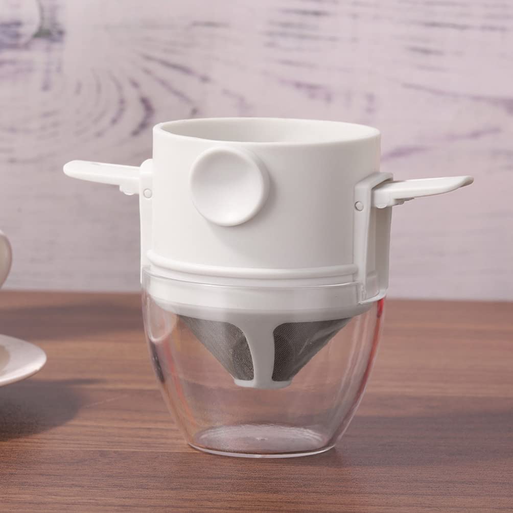 Premium Ceramic Coffee Dripper - Slow Pour Coffee Filter Cone with Storage Cup | Compatible with Stainless Steel Coffee Makers | Perfect for Home Brewing, Office Use & Camping Coffee Making