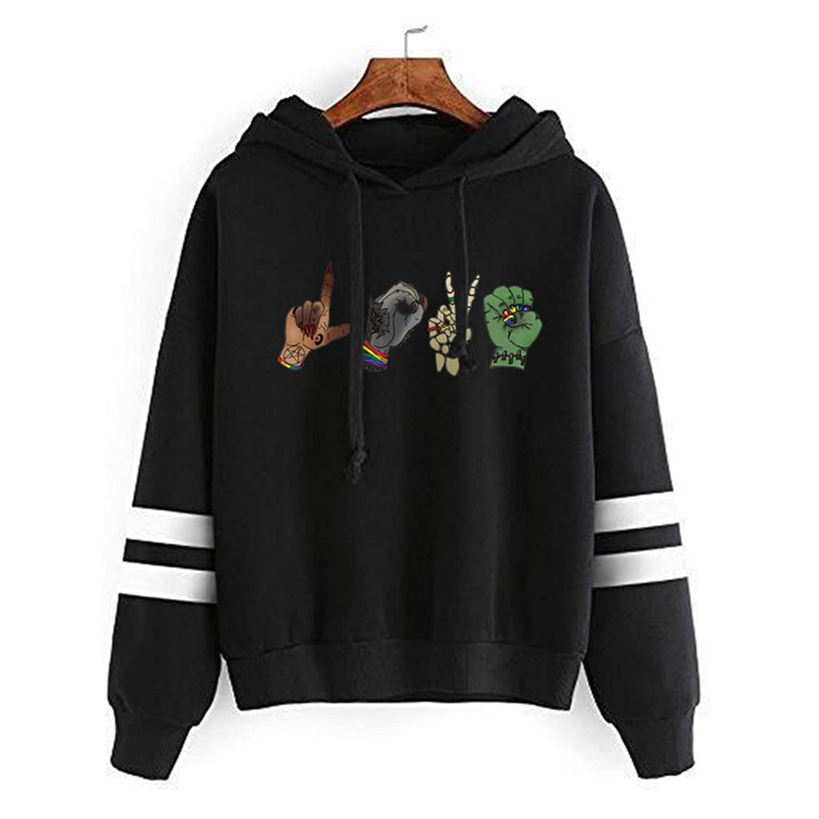 Women's Casual Novelty Print Hoodie Pullover - Long Sleeve Basic Sweatshirt for Fall | Cozy Loungewear, Streetwear Fashion & Outdoor Activities
