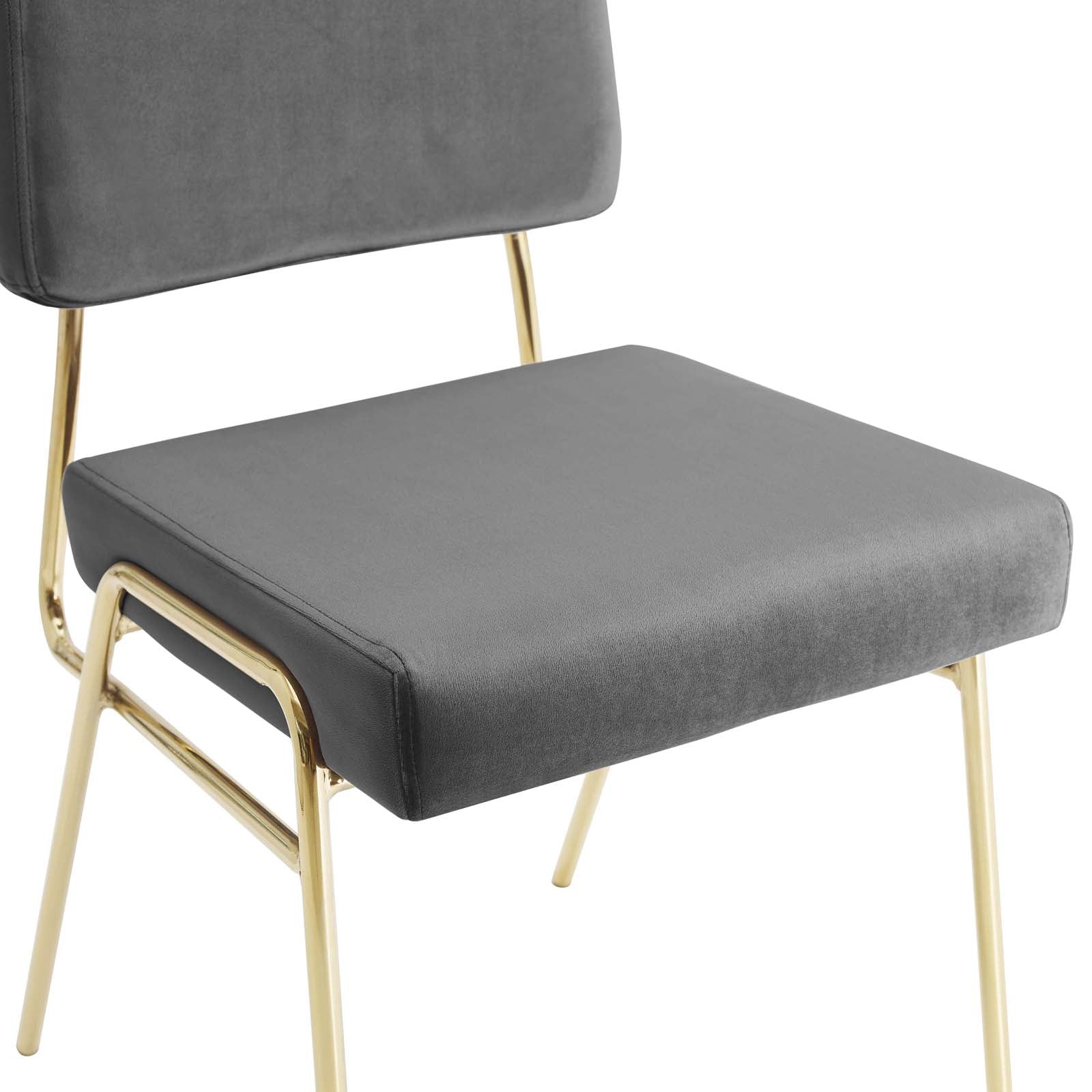 Luxury Velvet Dining Chairs Set of 2 - Modern Upholstered Side Chairs for Kitchen, Dining Room & Office - Soft Performance Fabric & Sturdy Wooden Legs