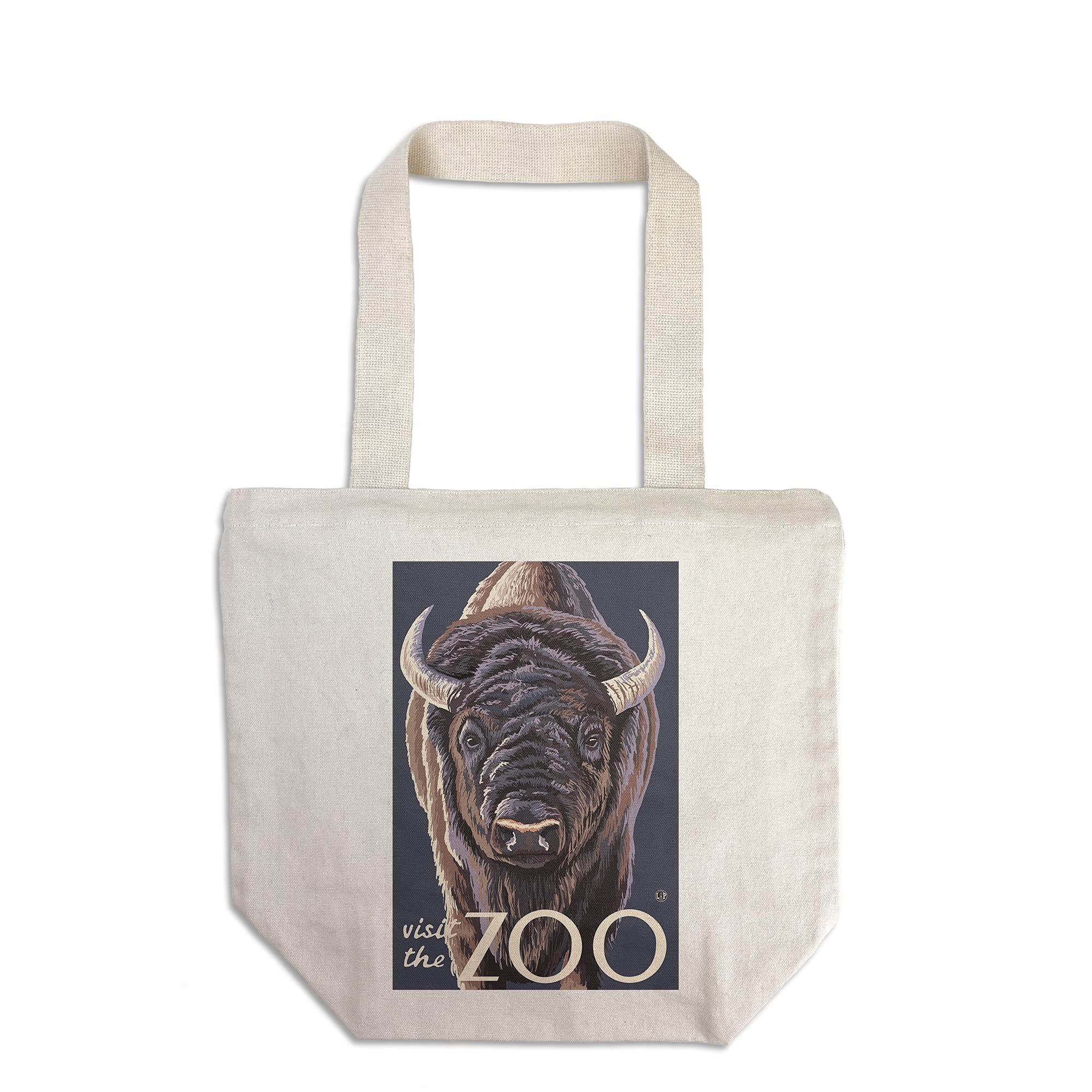 Lantern Press Bison Up Close Zoo Visit - 100% Cotton Canvas Reusable Tote Bag for Grocery Shopping & Eco-Friendly Lifestyle