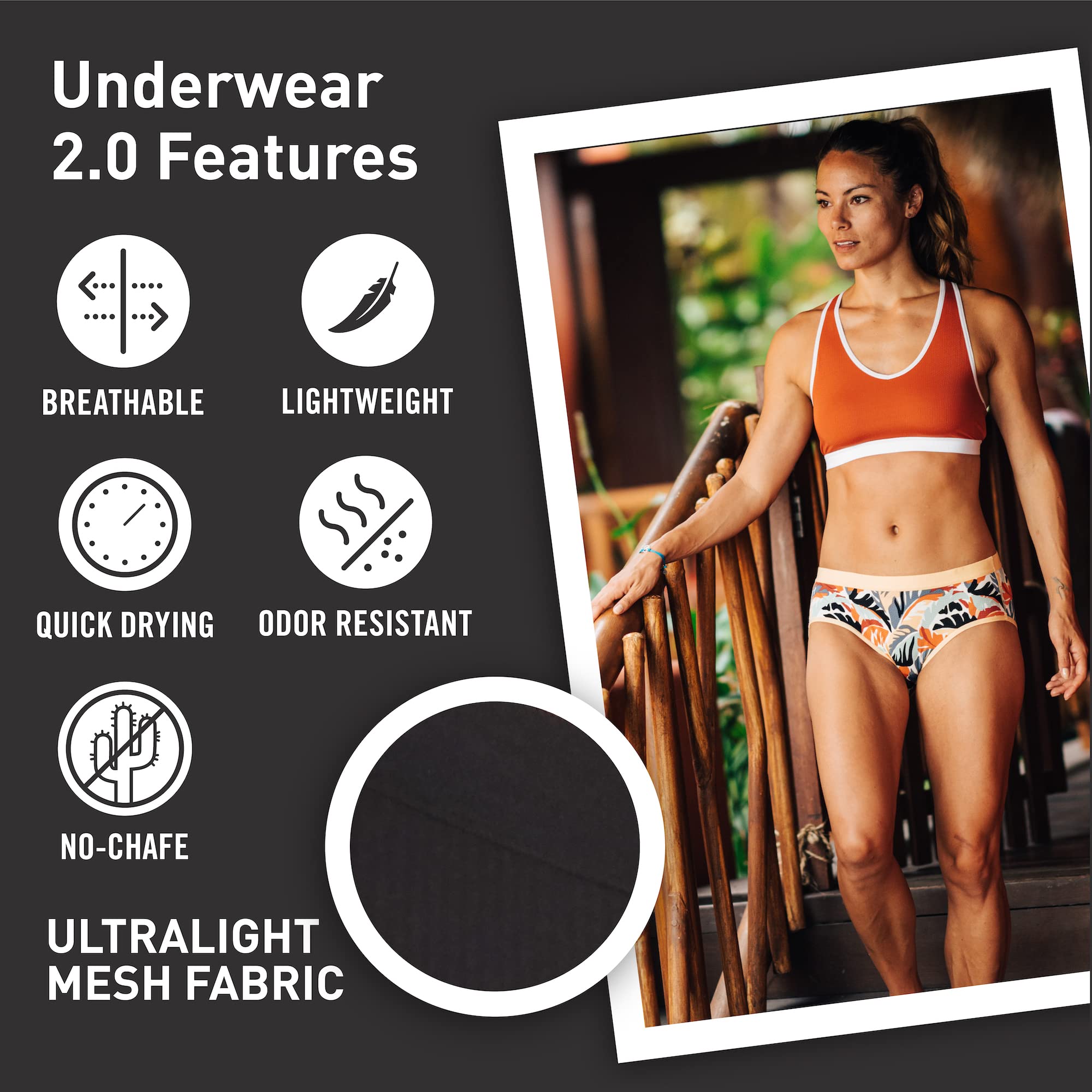ExOfficio Women's Give-N-Go 2.0 Sport Mesh Thong - Ultralight Travel Underwear with Snug Active Fit & Lower Rise - Perfect for Yoga, Gym & Outdoor Adventures