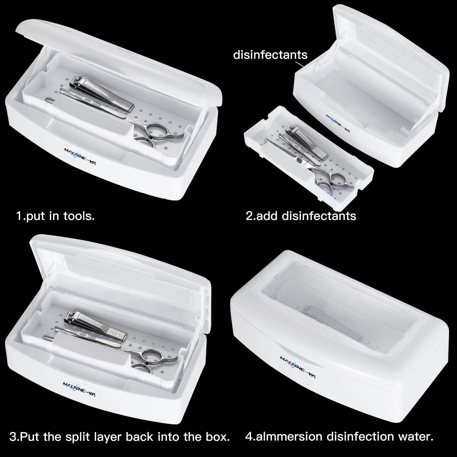 White Plastic Sterilizing Tray for Nail Art Tools - Professional Salon Sterilization Box for Disinfecting Nail Equipment | Perfect for Nail Salons, Home Manicures & Beauty Professionals