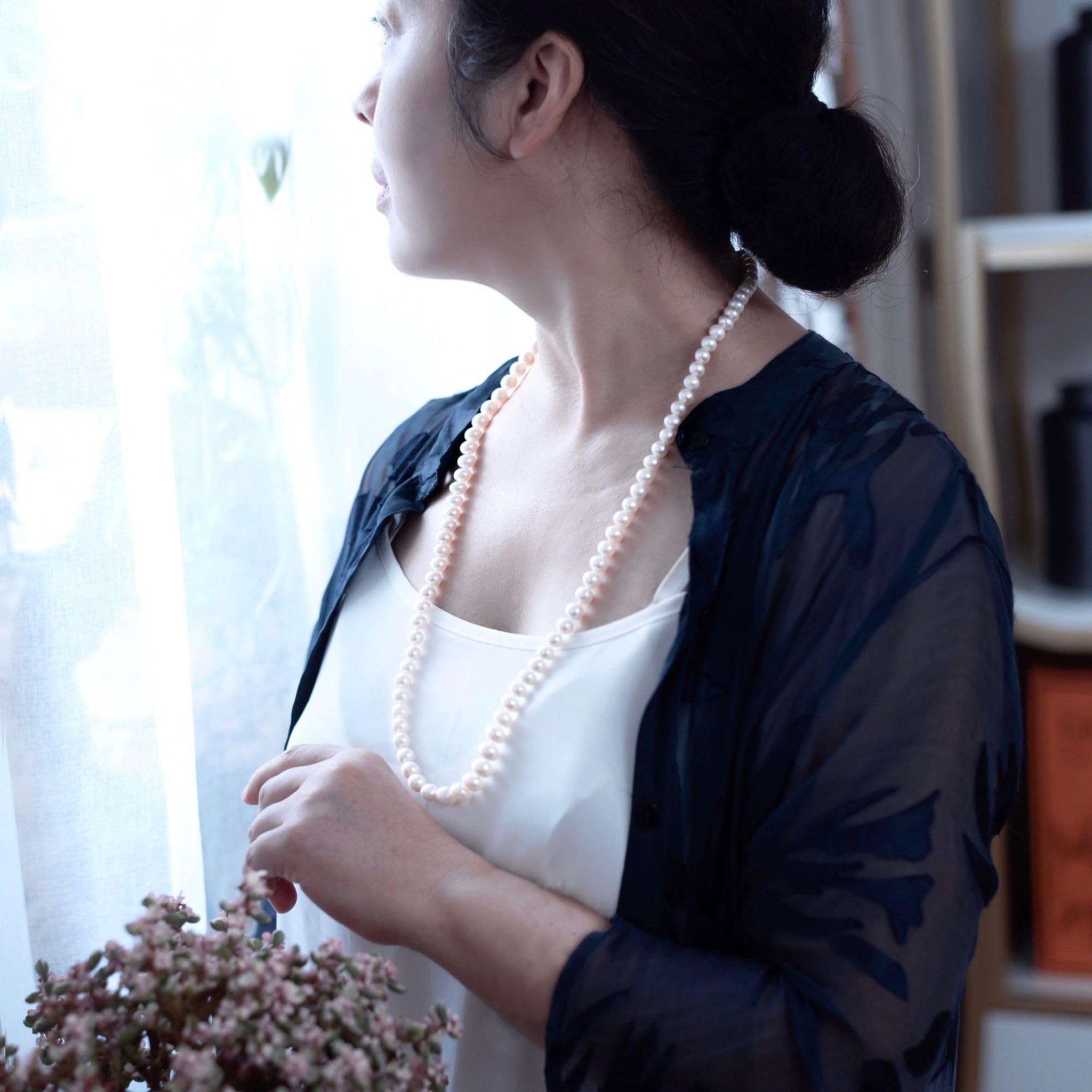 Cultured Freshwater Pearl Necklace - Ivory & White Pearls for Women | Wedding & Formal Jewelry