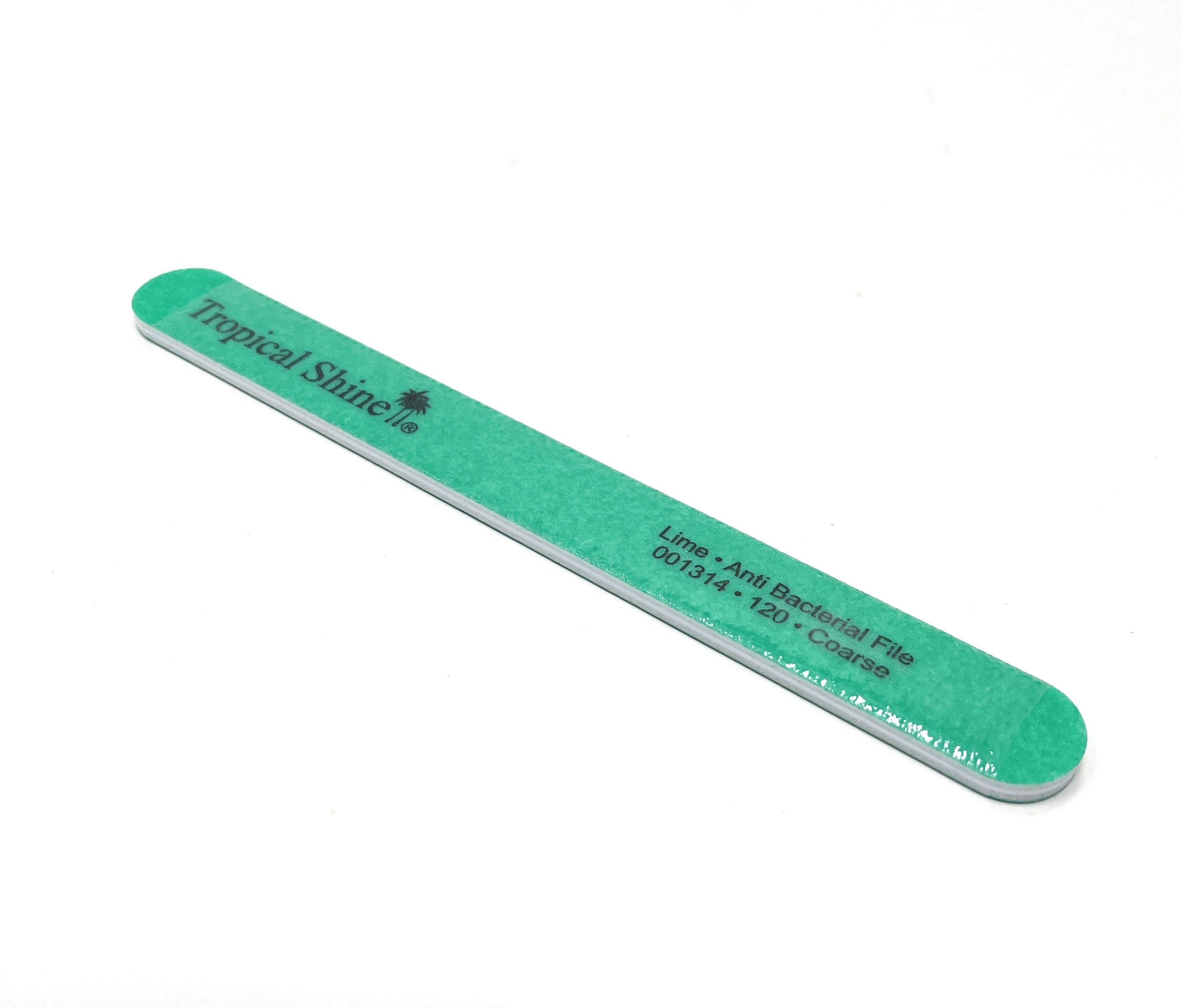 Tropical Shine 120 Grit Washable & Disinfectable Nail File Set - 3 Pack Antibacterial Nail Boards for Fingers & Toes - Perfect for Home Manicures, Pedicures, and Salon Use