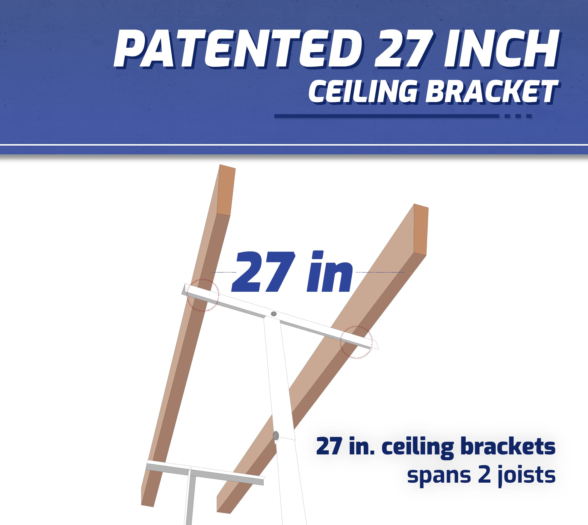 Heavy Duty Overhead Garage Storage Rack 4x8 White - 600 lb Capacity Adjustable Ceiling Mount (2 Pack) - Perfect for Organizing Sports Gear, Holiday Decorations & Seasonal Items in Your Garage