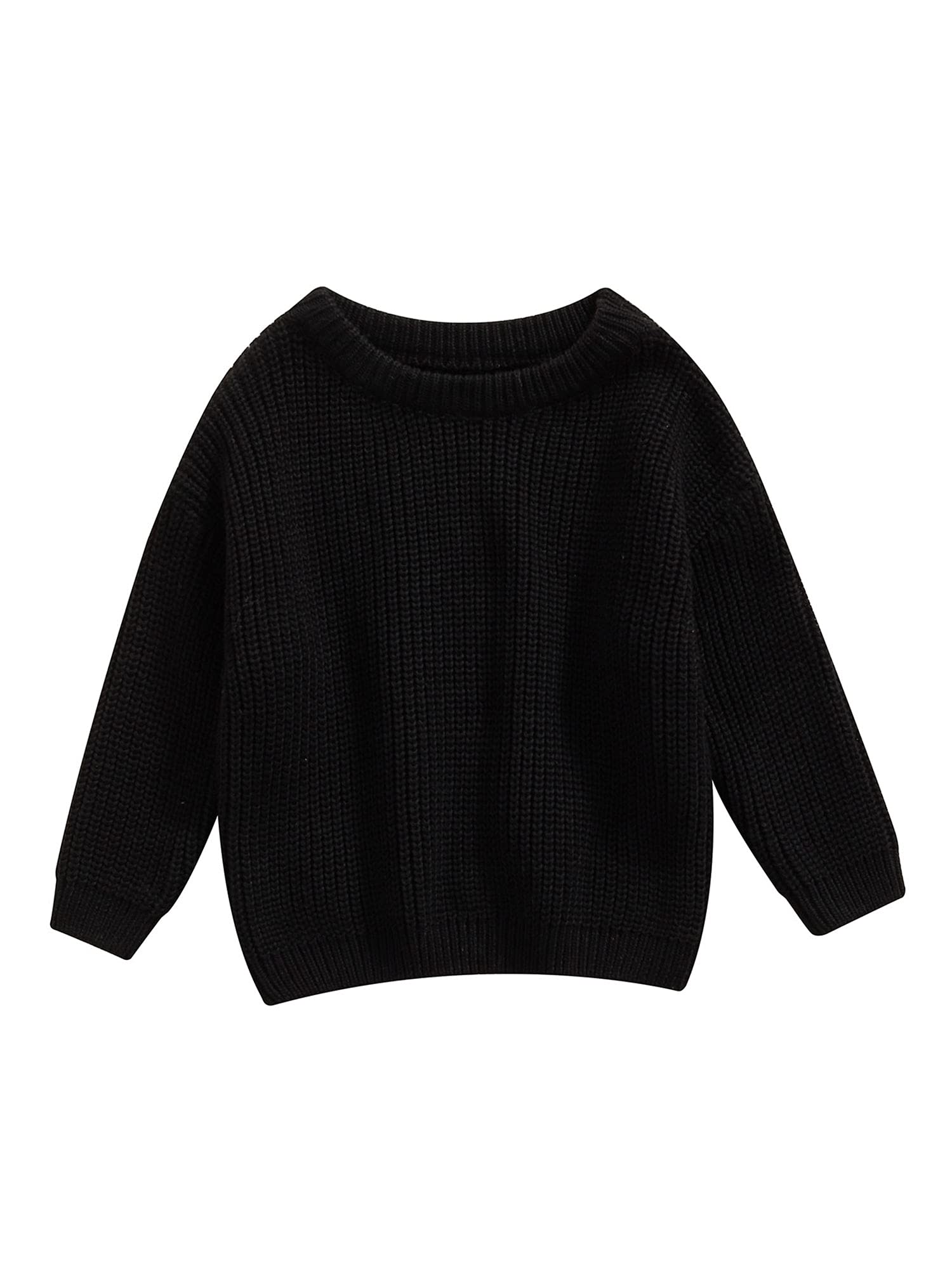 KMBANGI Newborn Baby Girl & Boy Solid Color Knit Sweater - Soft Crewneck Long Sleeve Pullover for Fall & Winter | Cozy Casual Outfit for Family Photos, Holiday Gatherings & Daily Wear