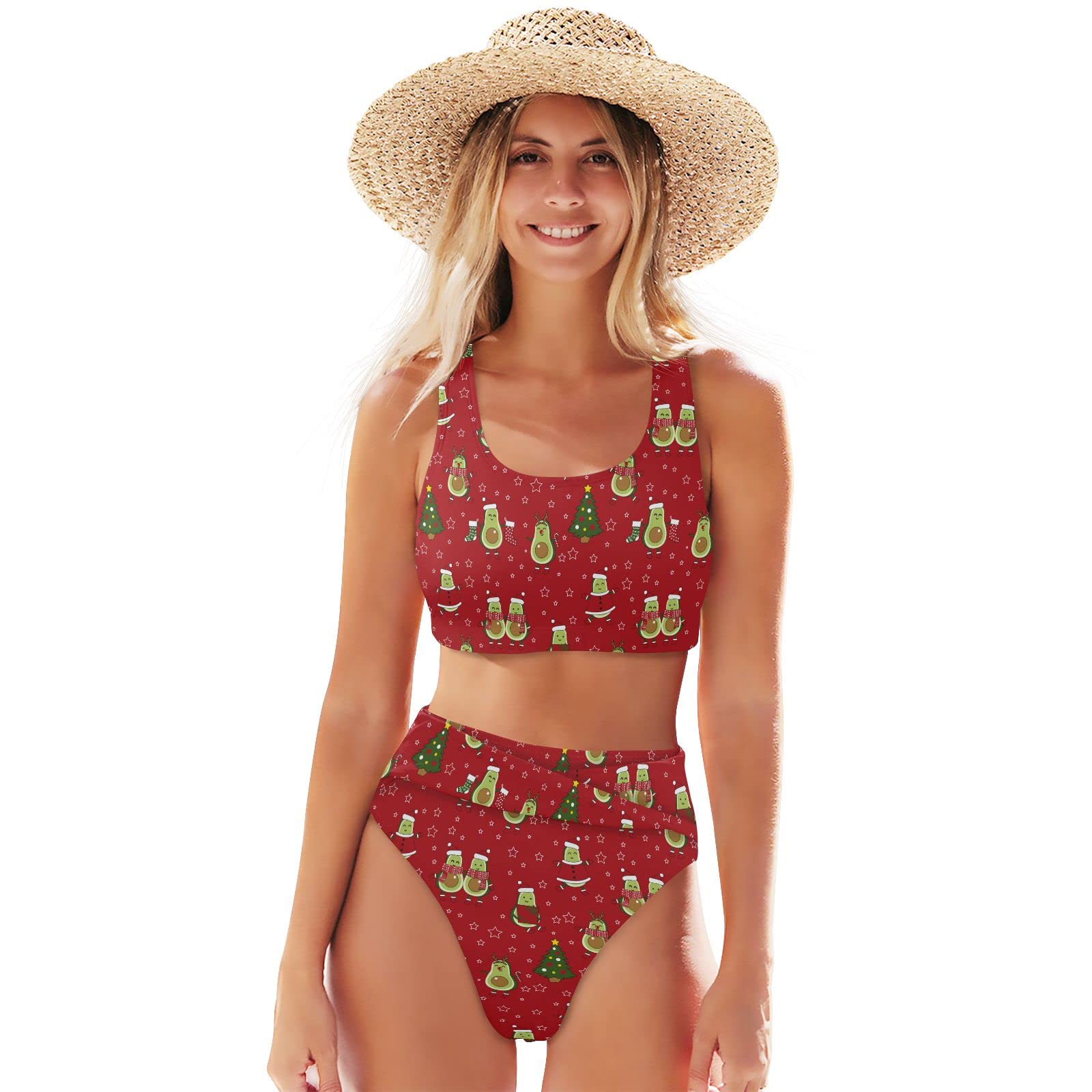 ALAZA Women's Two Piece Bikini Set - Avocado Print Swimwear for Summer Beach Vacation | Trendy Swimsuits for Pool Party & Tropical Getaway