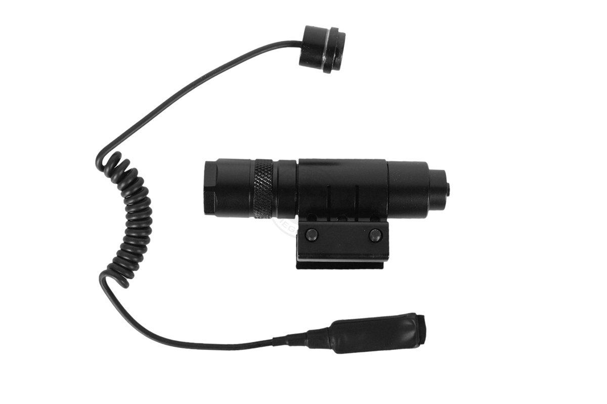 AIM SPORTS 90 Lumens Tactical Flashlight with Picatinny Mount & Pressure Switch - Perfect for Hunting, Camping, and Emergency Situations
