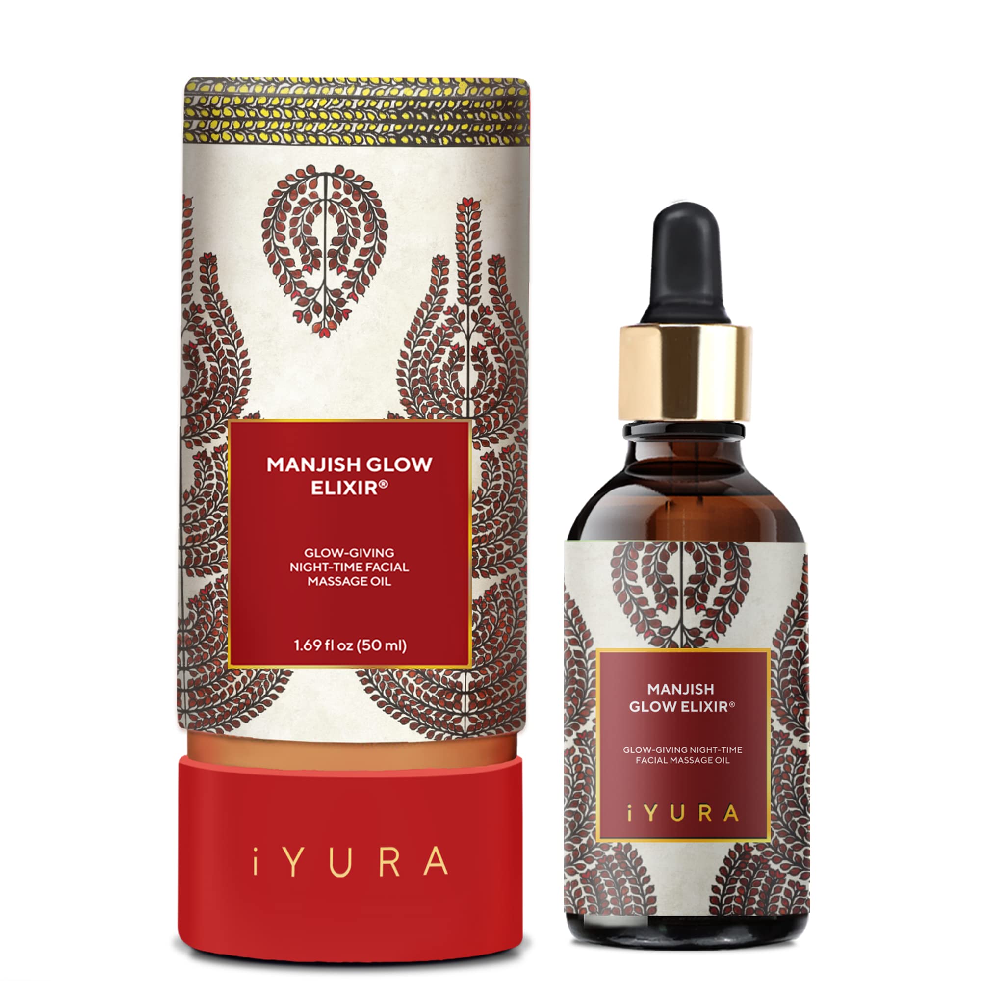 iYURA Kesaradi Oil & Manjish Glow Elixir Skincare Bundle - Day & Night Anti-Aging Treatment for Radiant Skin - Perfect for Dry Skin Care Routine & Natural Glow Enhancement