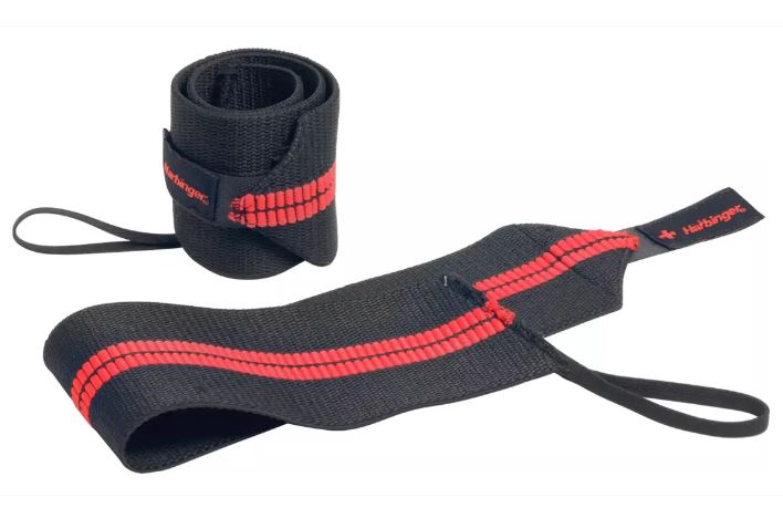 Harbinger Red Line Wrist Wraps - Weightlifting Support for CrossFit, Powerlifting & Gym Workouts - Ideal for Strength Training & Injury Prevention