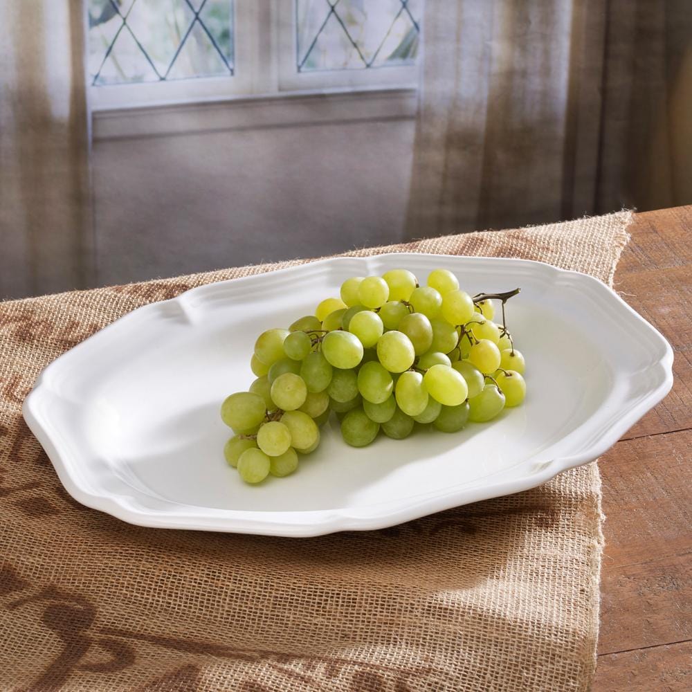 French Countryside® 15 Inch Oval Platter - Elegant Ceramic Serving Dish for Appetizers, Cheese & Charcuterie | Perfect for Dinner Parties, Holiday Entertaining & Farmhouse Style Decor