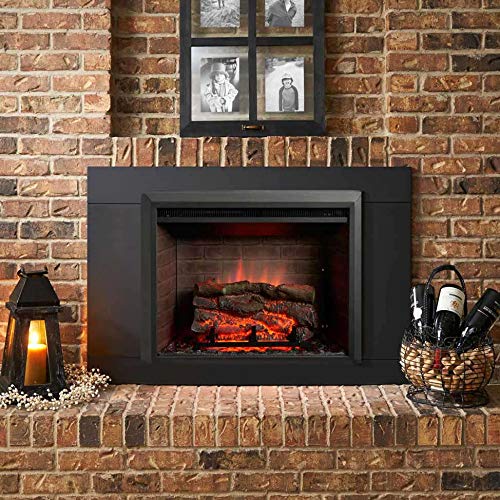 GreatCo 42-Inch Electric Fireplace Insert - Zero Clearance Design with 4-Inch High Bottom Piece | Wall Mounted Fireplace for Living Room, Bedroom & Office | Energy Efficient & Realistic Flame Effect