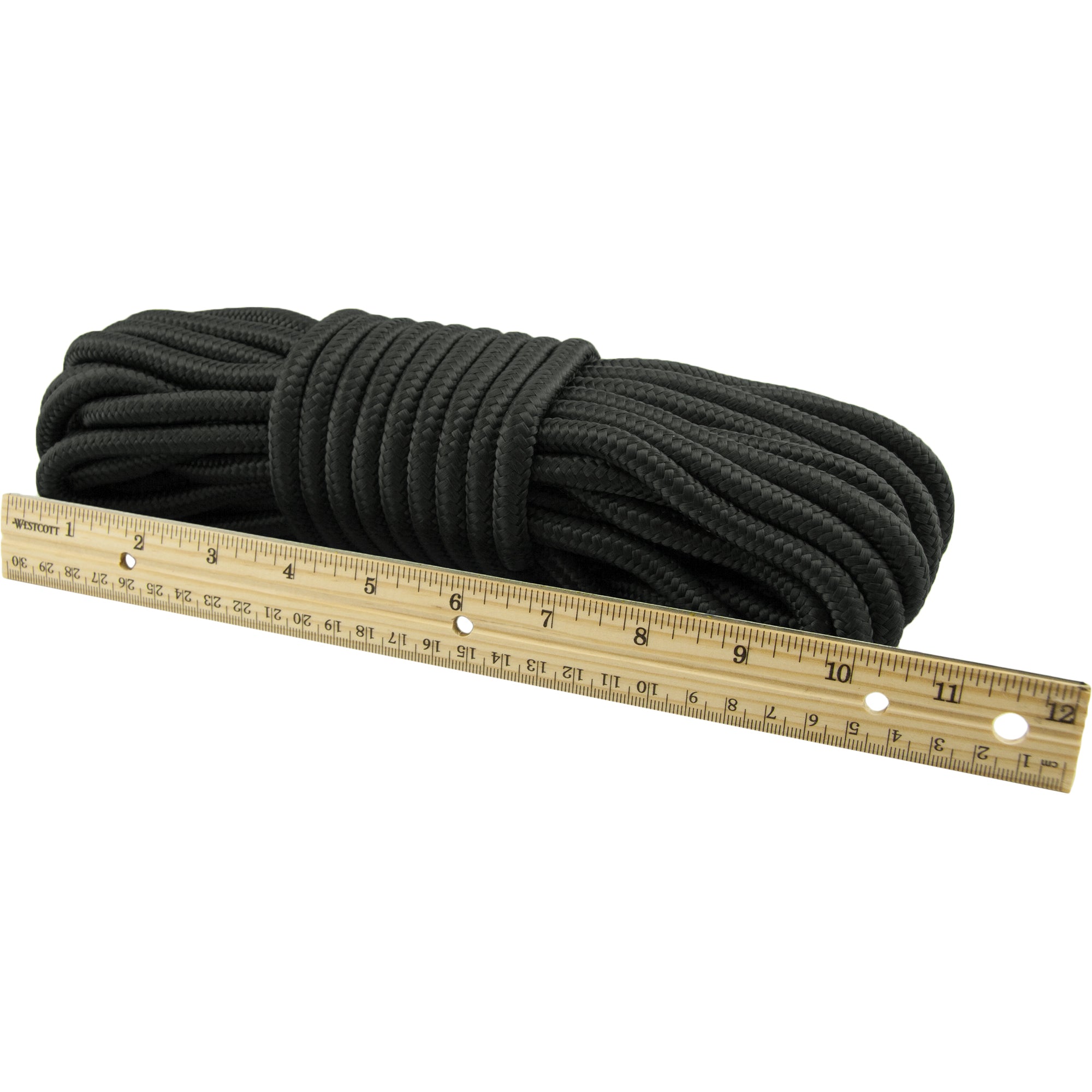 9mm x 50ft Heavy Duty Nylon Braided Rope - Strong Outdoor Camping, Hiking, Boating & DIY Rope for Secure Tying, Climbing & Survival Gear