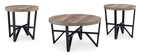 Deanlee Cocktail Table Set with 2 End Tables - Modern Living Room Furniture for Small Spaces, Home Decor, and Entertaining Guests
