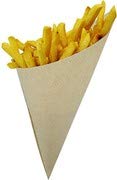 Eco-Friendly Brown Paper Cones for French Fries & Snacks - 8.5oz Disposable Food Service Holders (100 Count) - Perfect for Fast Food Restaurants, Movie Theaters & Picnics
