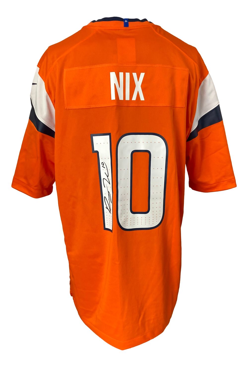 Bo Nix Autographed Denver Broncos Orange Nike Game Replica Jersey - Authentic Signed Football Collectible for Fans, Memorabilia Display & Sports Decor