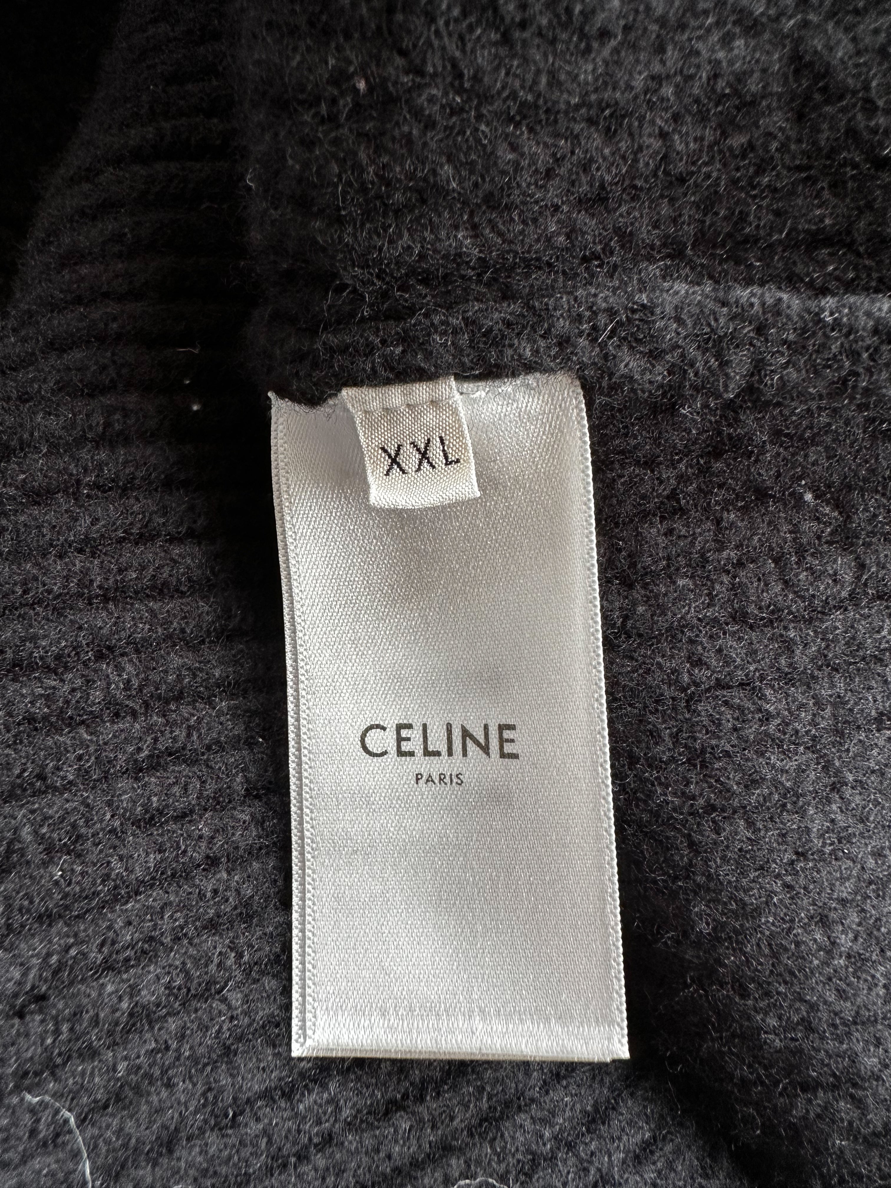 Celine Black & White Logo Ribbed Wool Sweater for Women - Classic Knit Pullover for Fall & Winter - Perfect for Office, Date Night & Casual Outfits