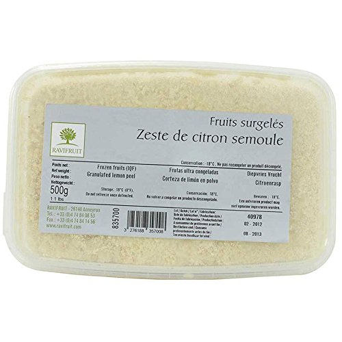 Premium Frozen Lemon Zest - 1.1 lb Tub | 100% Natural Citrus Flavoring for Baking, Cooking & Cocktails | Perfect for Lemon Bars, Marinades & Desserts