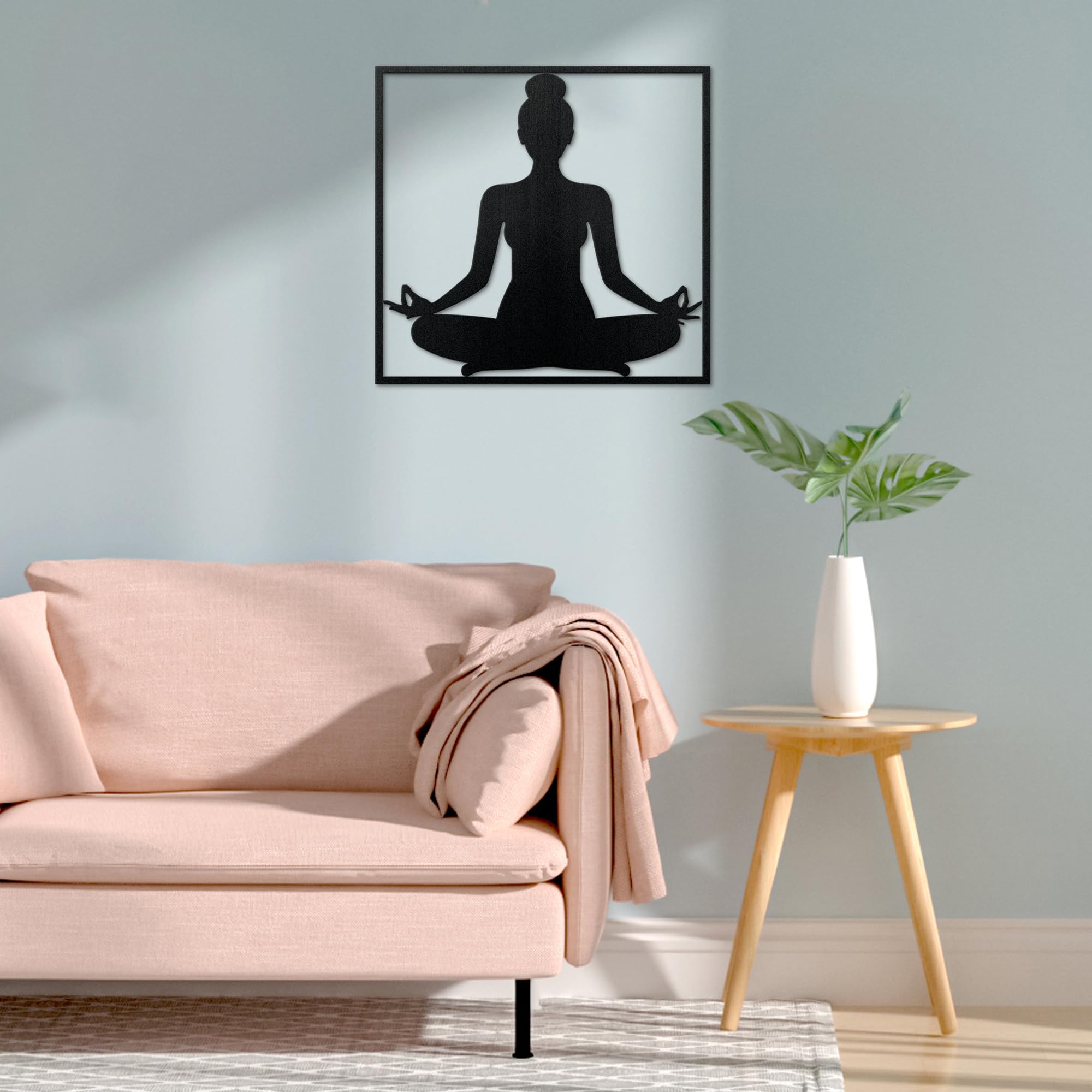 Zen Metal Wall Art - Yoga Meditation Wall Decor for Indoor & Outdoor - Boho Chic Metal Wall Hanging for Home, Office, Yoga Studio & Garden Decor