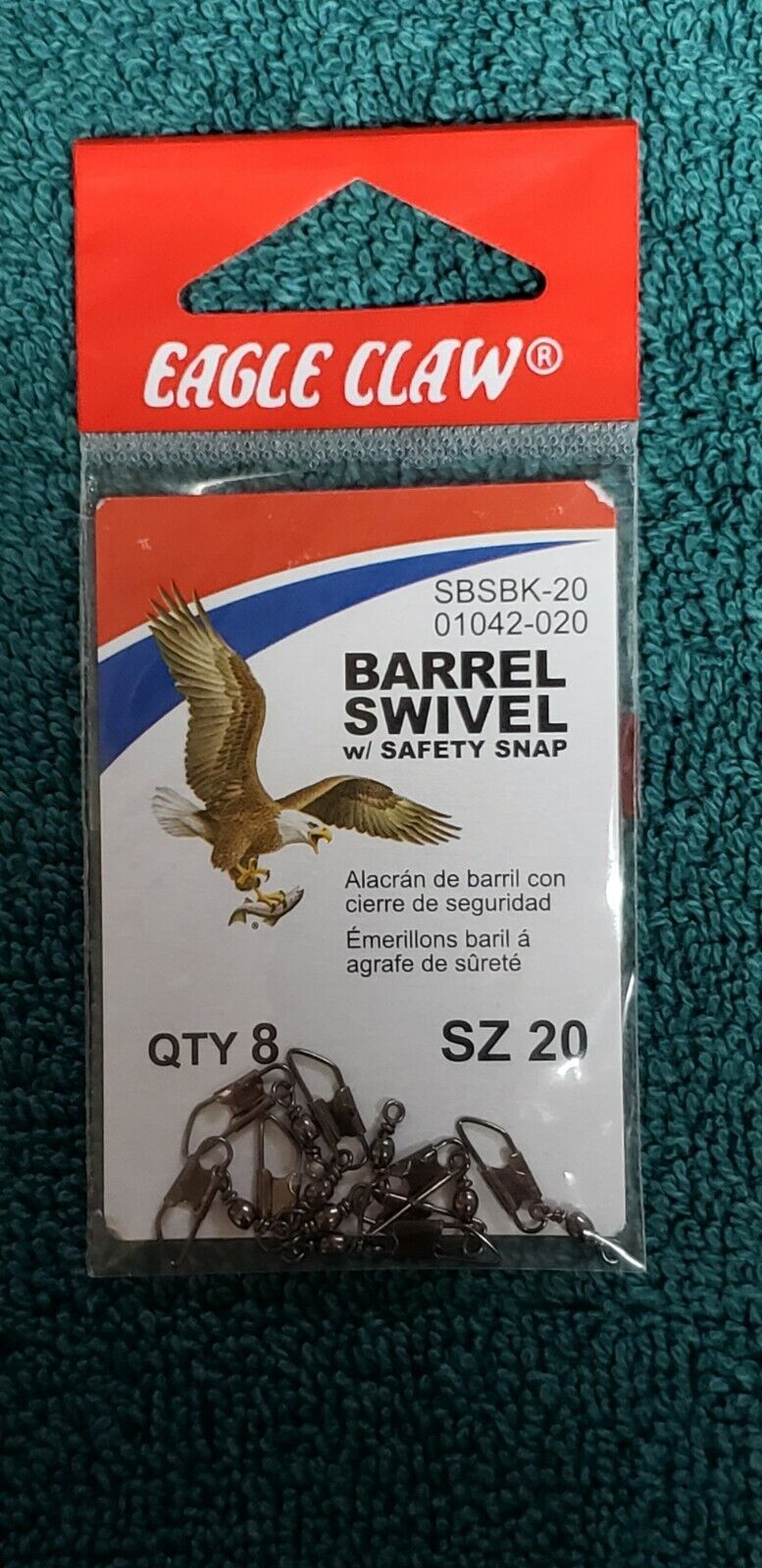 Eagle Claw Barrel Swivel with Safety Snap - Heavy Duty Fishing Swivels for Saltwater & Freshwater - Perfect for Lures, Rigs & Tackle Boxes