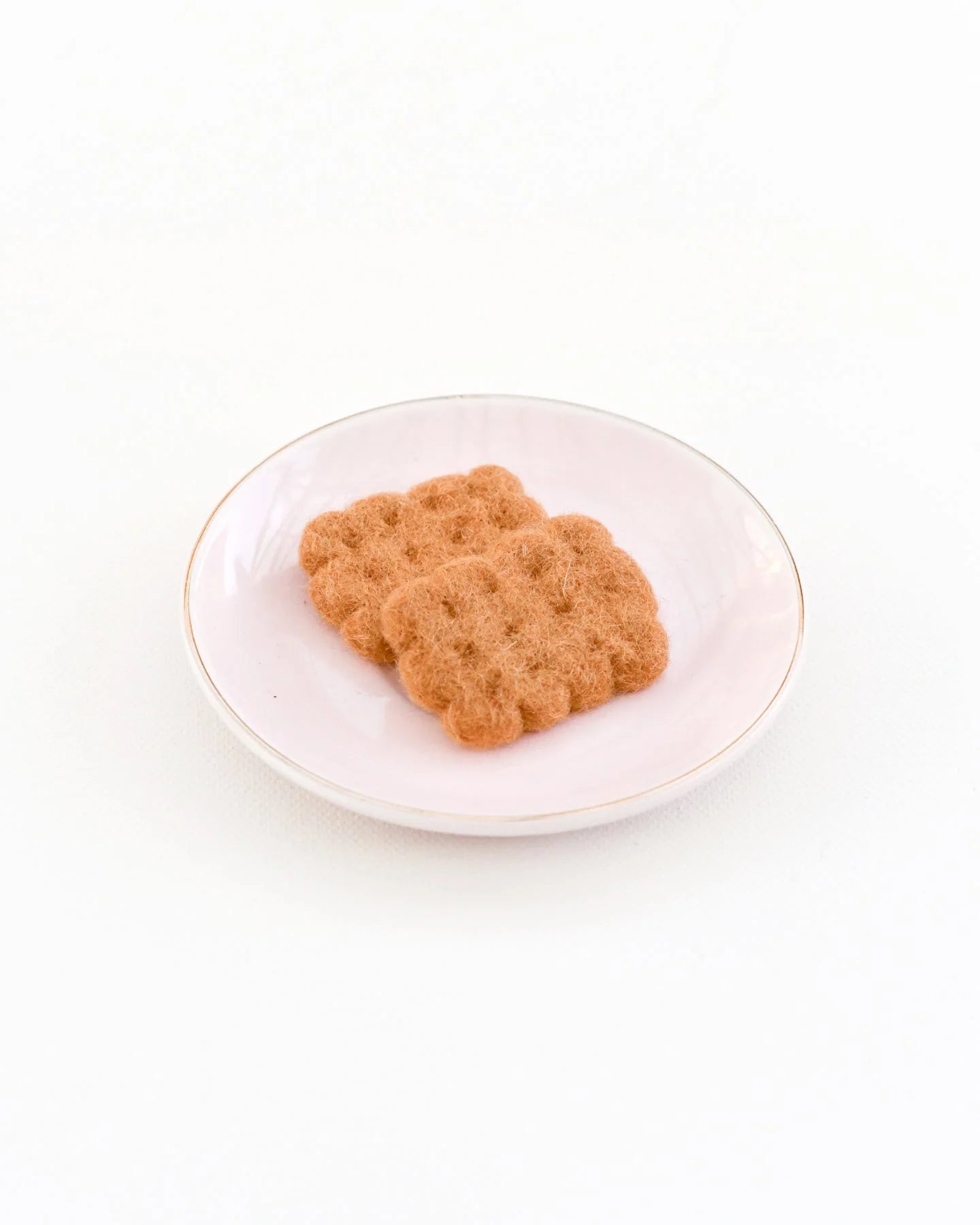 2-Piece Felt Play Food Set - Realistic Biscuits & Crackers for Kids Pretend Play, Tea Parties & Learning Activities