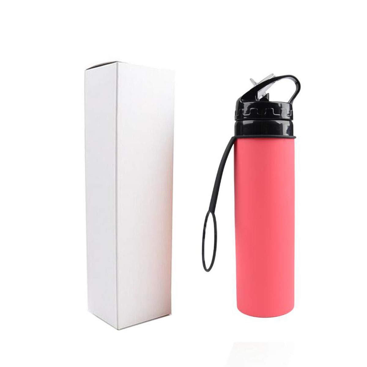 Collapsible Silicone Water Bottle 20.3 oz - Foldable, Leakproof & Ultralight - Perfect for Hiking, Camping, Gym & Outdoor Activities - Space Saving Roll Up Design