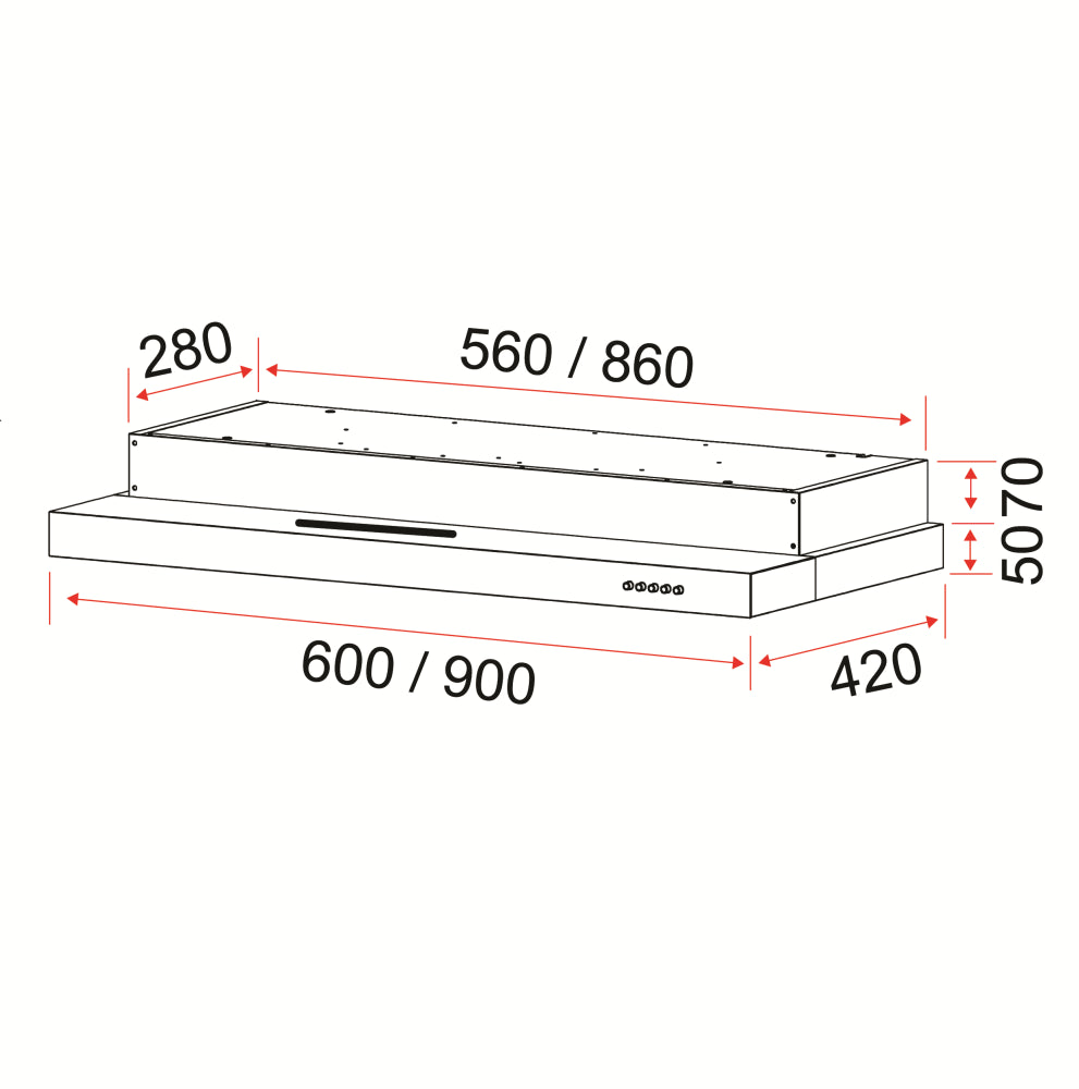 EFCH9201TSS 90CM Stainless Steel Semi-Integrated Range Hood - Powerful Kitchen Ventilation for Smoke & Odor Removal - Perfect for Modern Home Cooking