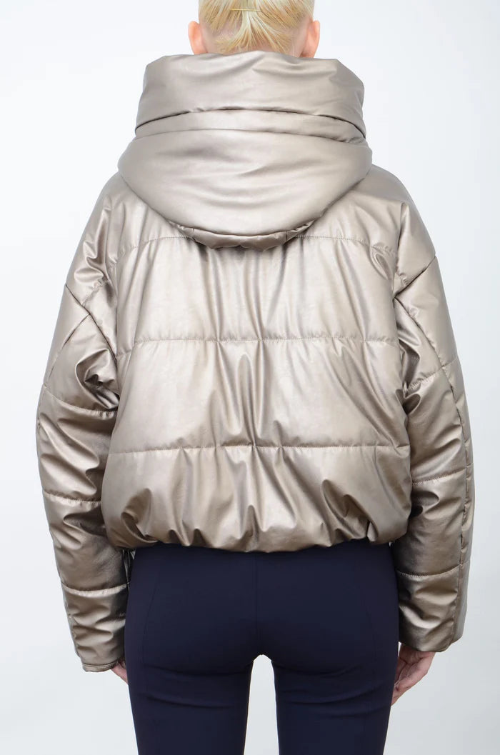 Aurora Hooded Puffer Coat for Women - Gold Winter Jacket with Warm Insulation | Perfect for Cold Weather, Snow Activities & Outdoor Adventures