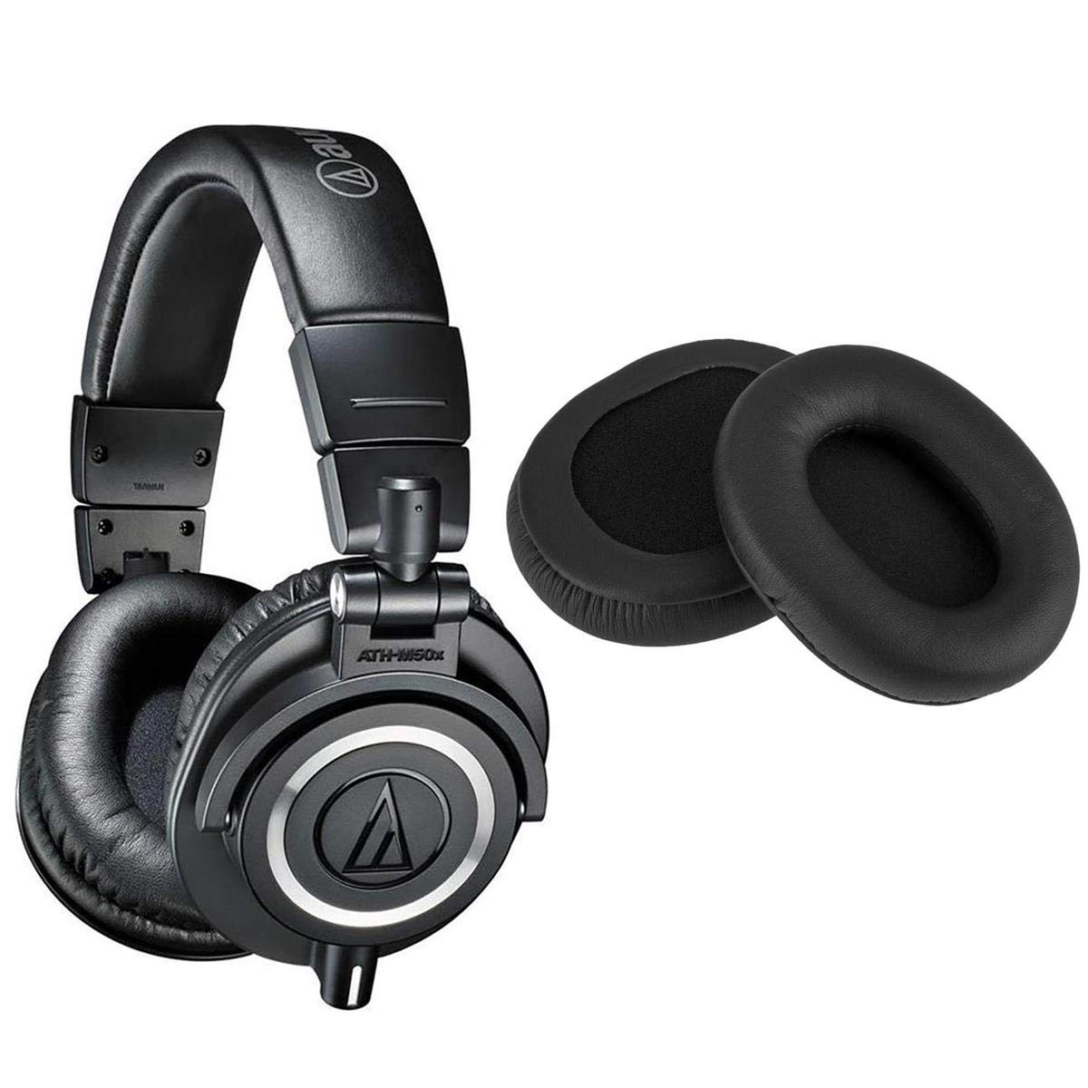 Audio-Technica ATH-M50X Professional Studio Monitor Headphones - Black, Detachable Cable, High-Frequency Leather Earpads | Perfect for Music Production, DJing, Podcasting & Home Recording Studios