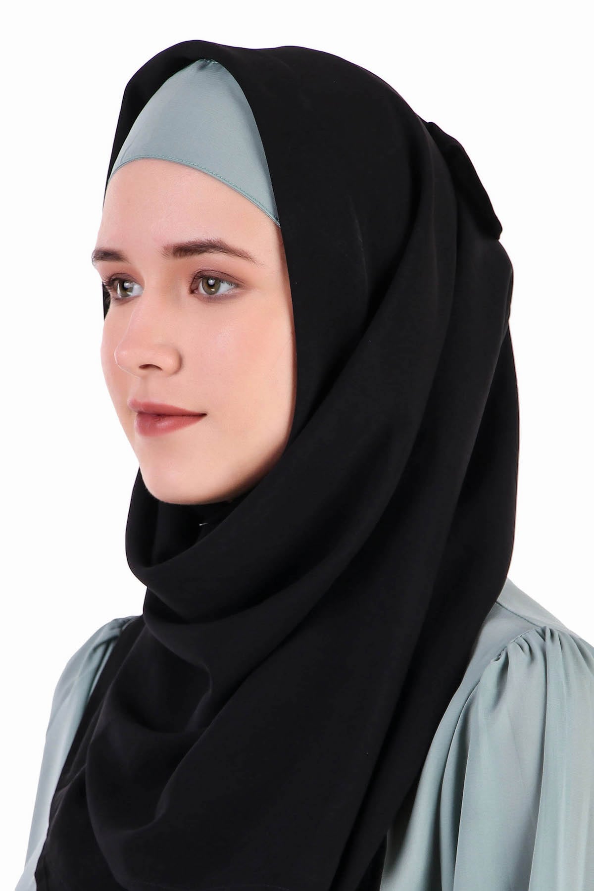 Elegant Sea Green Layered Abaya Dress - Modest Islamic Fashion for Women - Perfect for Prayer, Eid, and Special Occasions
