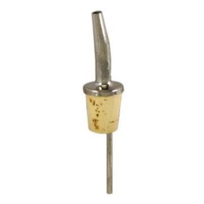 Premium Chrome Tapered Liquor Pourer with Natural Cork Stopper - Perfect for Whiskey, Wine & Cocktail Bottles - Leak-Proof Bar Accessories for Home & Professional Use