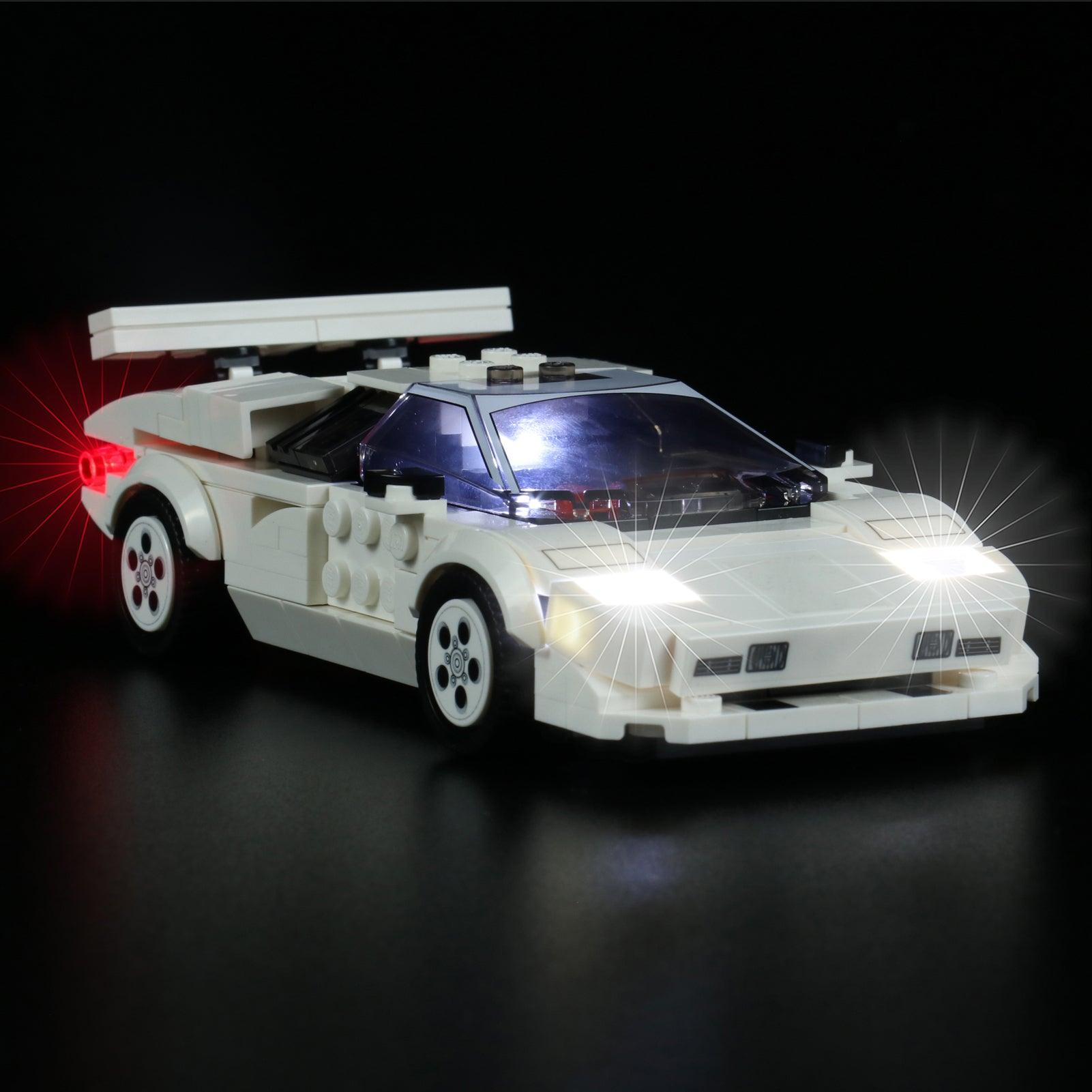 Lego Countach Speed Champions Lamborghini 76908 Light Kit - LED Lighting Set for Lego Models - Perfect for Display & Nighttime Showcase