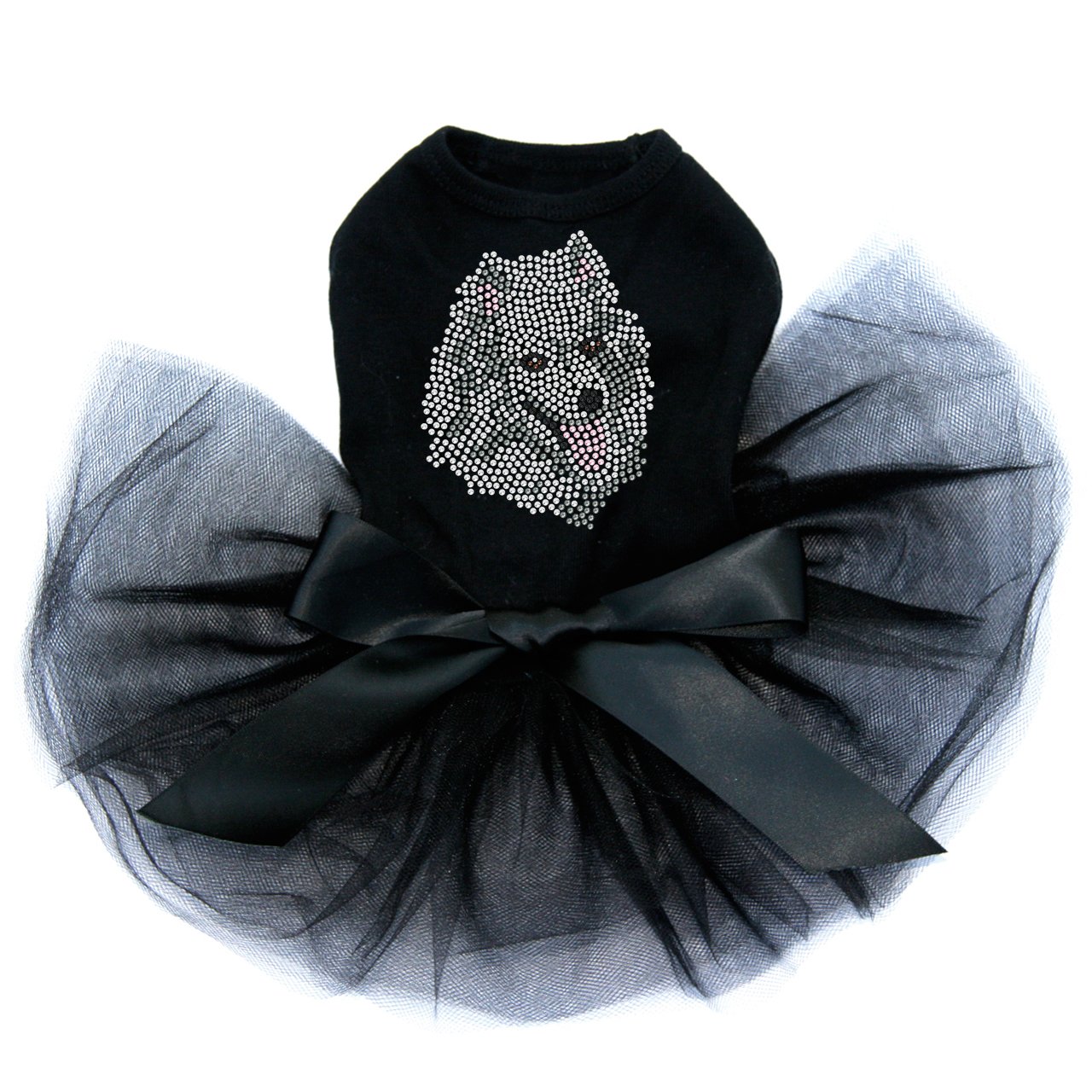American Eskimo Bling Dog Tutu Dress - 2XL Black for Parties & Photos