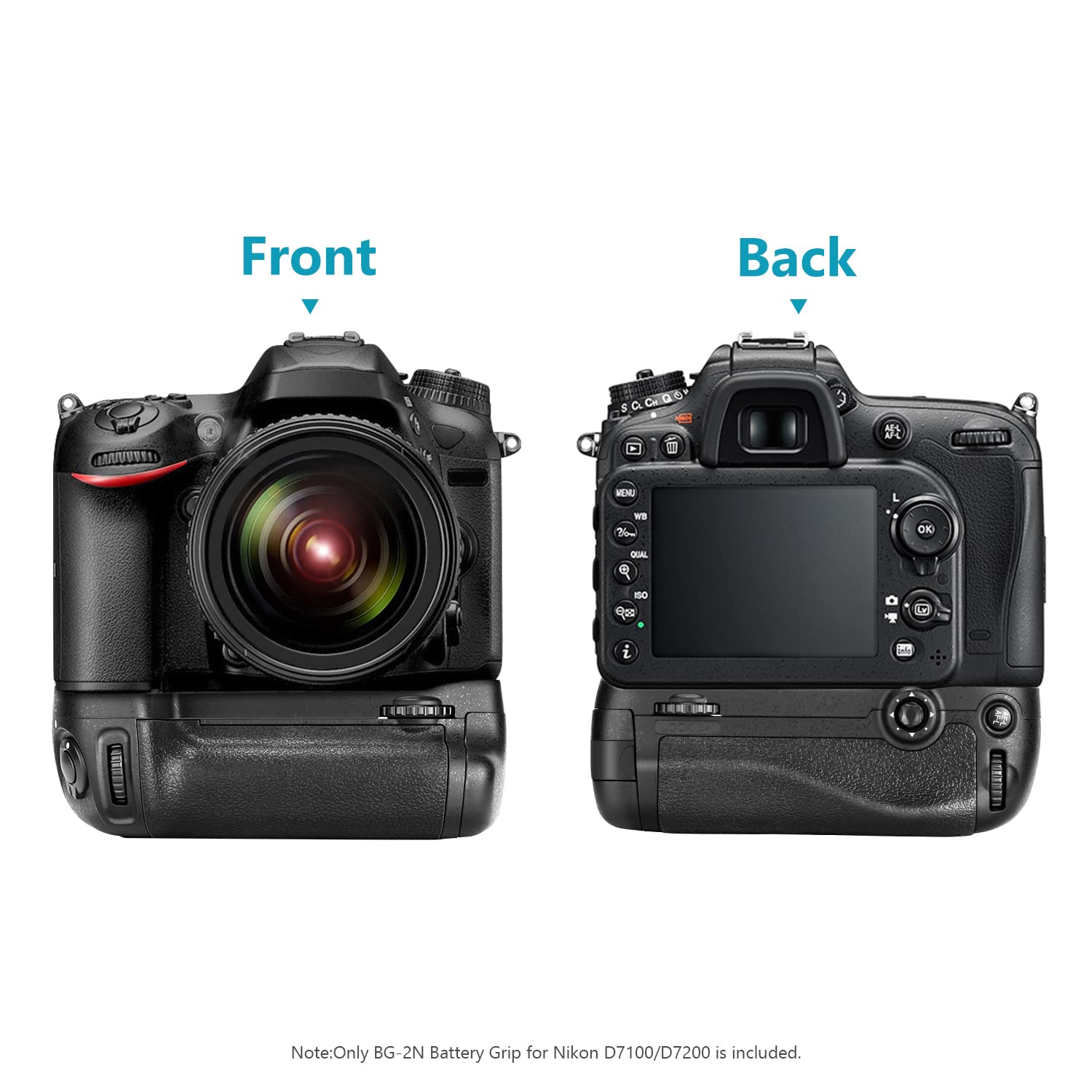 Neewer Vertical Battery Grip for Nikon D7100 D7200 DSLR Camera - Compatible with EN-EL15 & 6 AA Batteries (MB-D15 Replacement) - Perfect for Wedding, Travel & Outdoor Photography