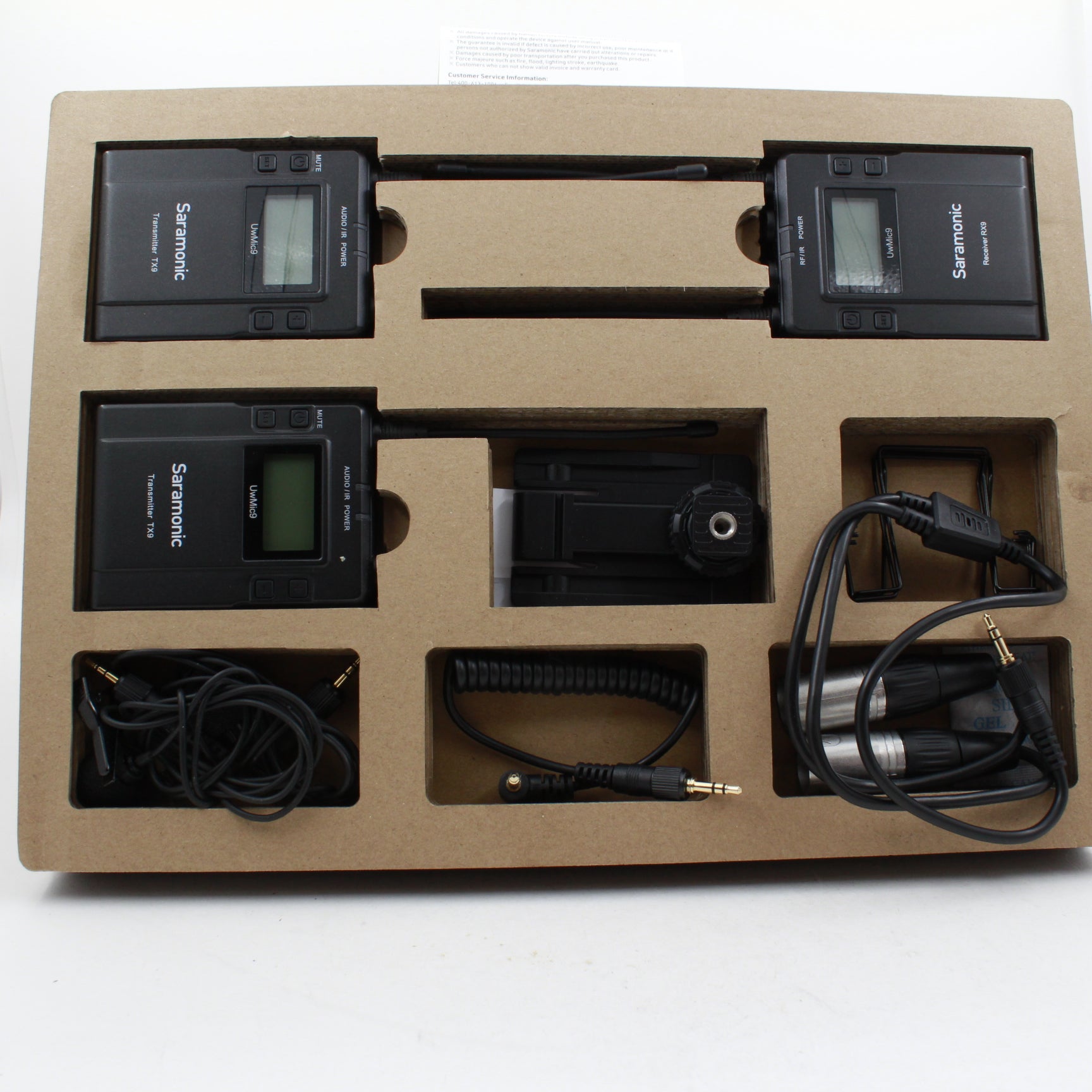 Saramonic UWMIC9 RX9 + TX9 + TX9 96-Channel Digital UHF Wireless Dual Lavalier Microphone System (514-596MHz) - Open Box Excellent Condition - Perfect for Interviews, Vlogging, and Live Streaming