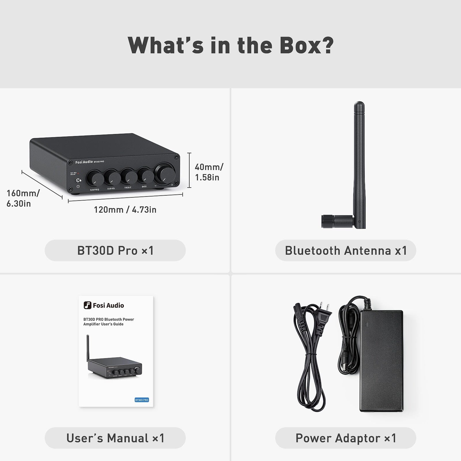 Fosi Audio BT30D PRO Bluetooth 5.0 Stereo Amplifier - 2 Channel 300W Power Amp with Bass Treble Control for Home Theater, Speakers, Subwoofer - Perfect for Living Room, Gaming & Music Listening