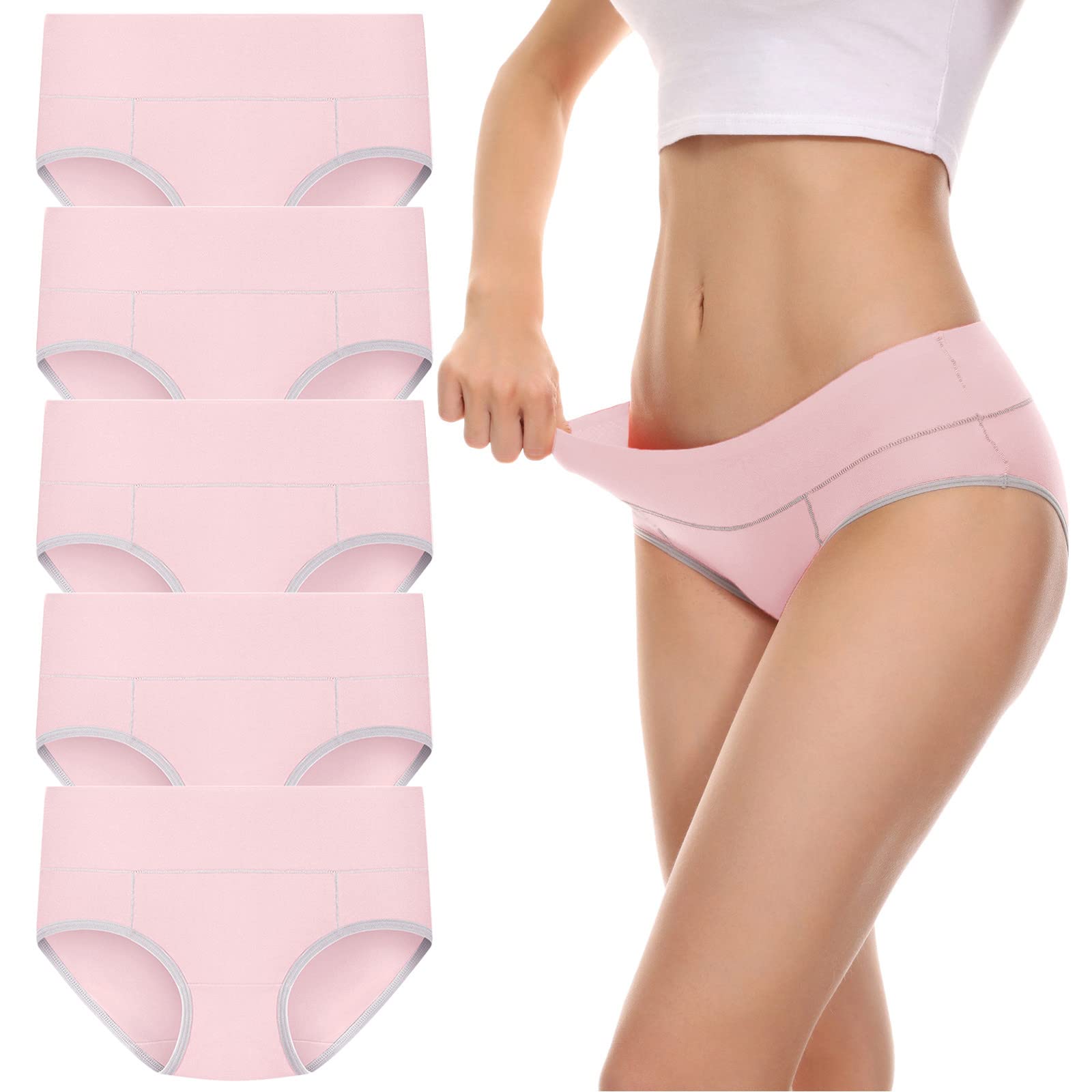 5-Pack Women's Cotton Panties - Breathable Bikini Briefs in Assorted Colors & Solid Prints | Perfect for Everyday Wear, Travel & Comfort