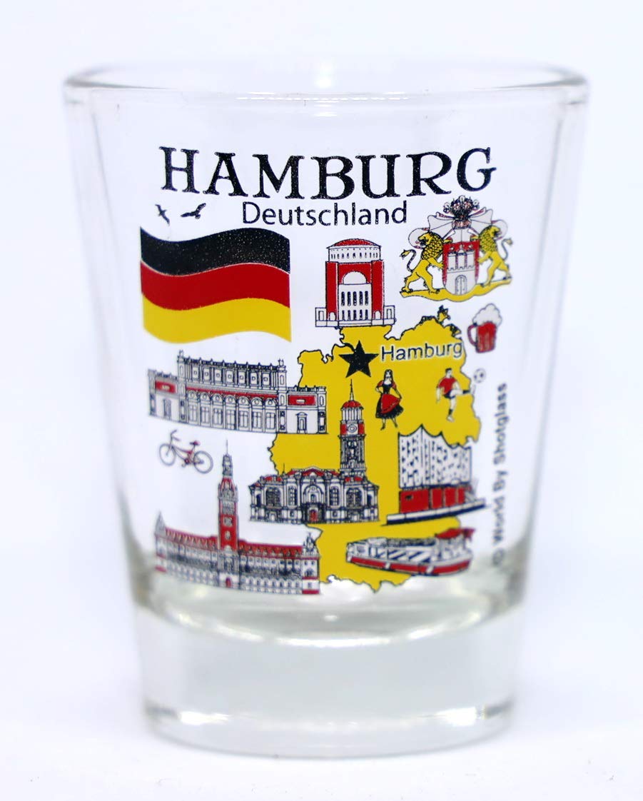 Germany Hamburg Shot Glass - Great German Cities Collection - Perfect for Beer Tasting, Souvenirs & Party Favors