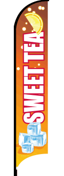 Sweet Tea Feather Flag Banner - Custom Printed Double-Sided Outdoor Advertising Flag for Business, Events, and Parties - Perfect for Grand Openings, Festivals, and Tailgating
