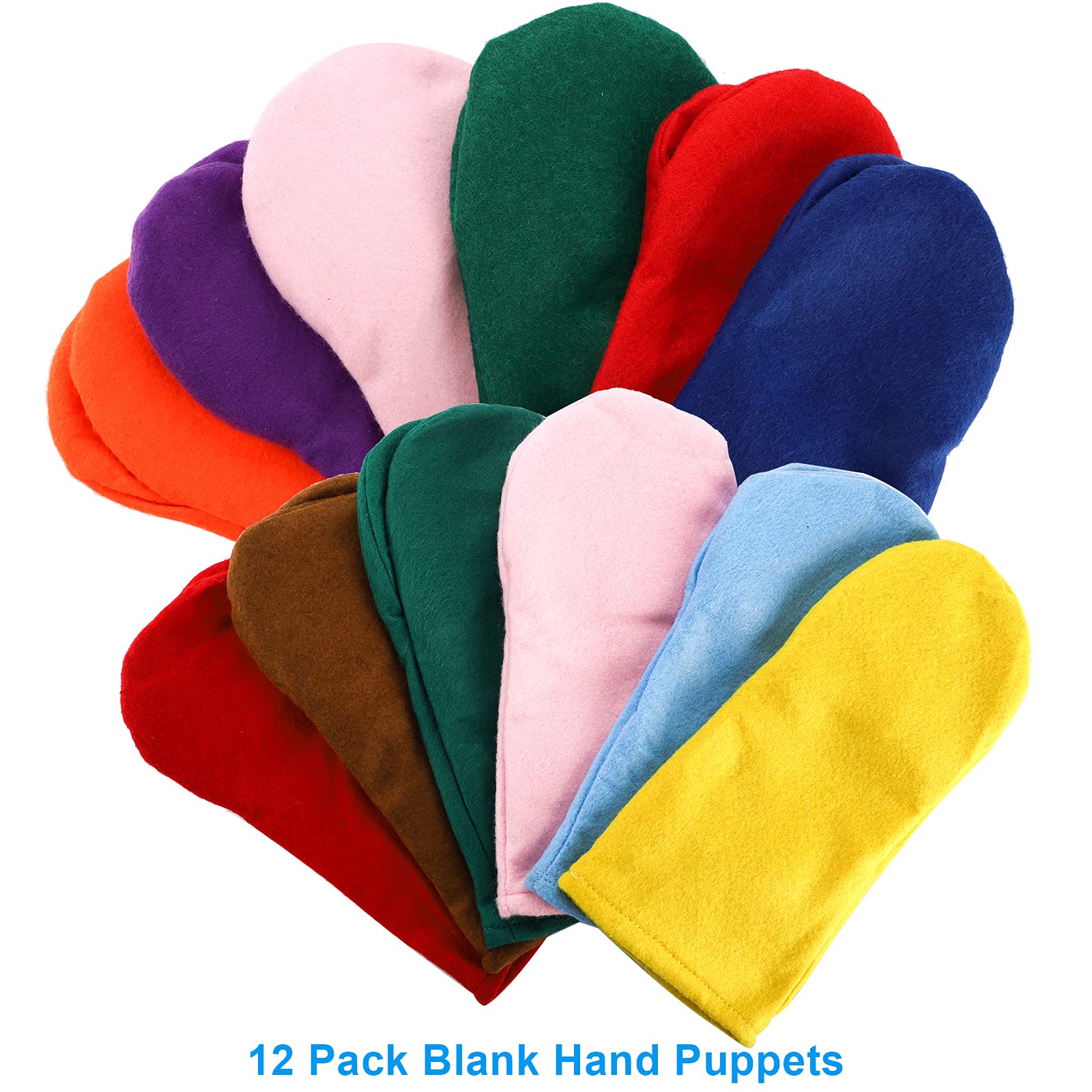 TOPZEA 12 Pack DIY Hand Puppet Making Kit for Kids - Creative Craft Art Supplies with Felt Sock Puppets, Pompoms & Googly Eyes - Perfect for Storytelling, Role Play, Classroom Activities & Birthday Party Favors