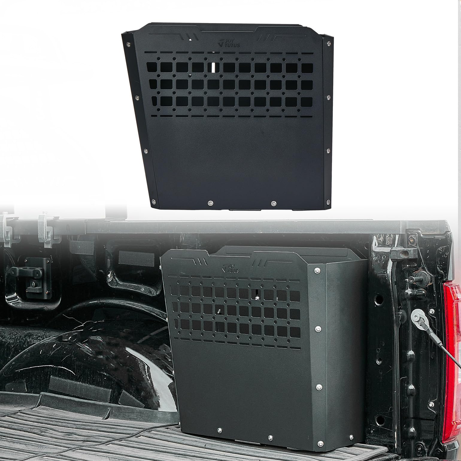 JOYTUTUS Heavy-Duty 57L Metal Truck Bed Storage Box - Compatible with 2015-2024 Ford F150 F250 F350 Pickup Trucks | Weatherproof Tool Organizer for Construction, Camping & Work Gear Storage