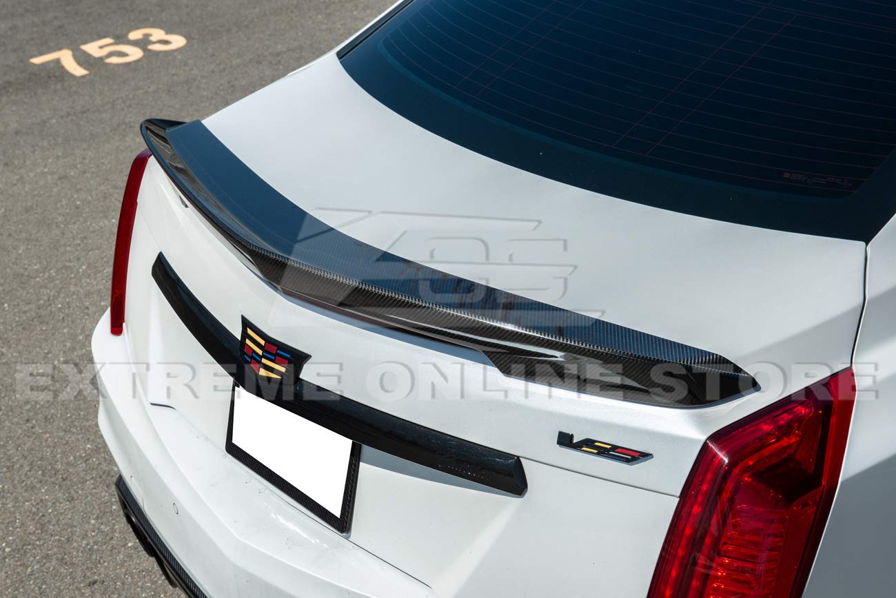 2016-2019 Cadillac CTS-V Carbon Fiber Rear Bumper Trunk Lid Wing Spoiler - Performance Style Upgrade for Street Racing & Car Shows